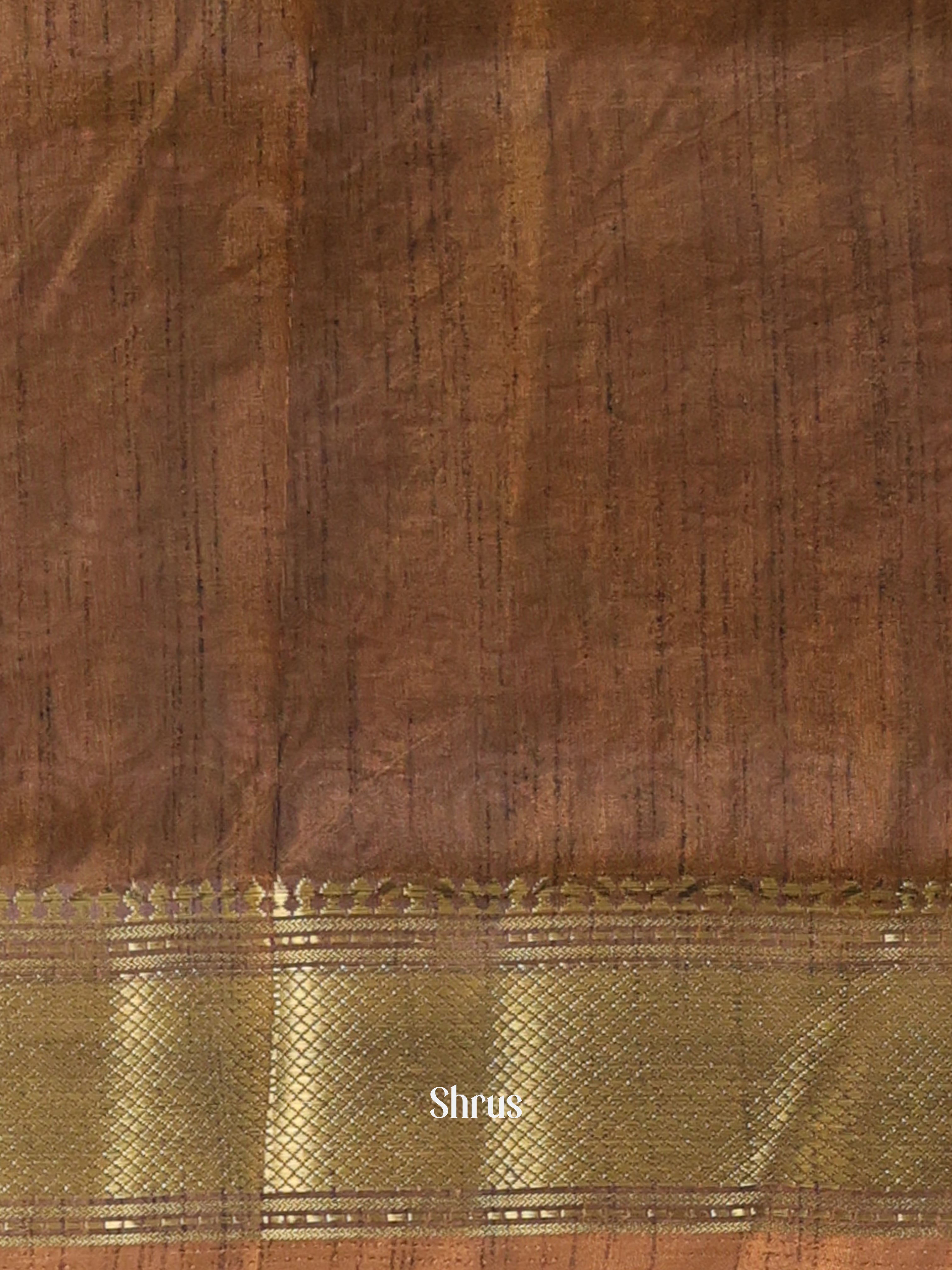 Mustard & Brown - Semi Patola Saree - Shop on Shrus.com