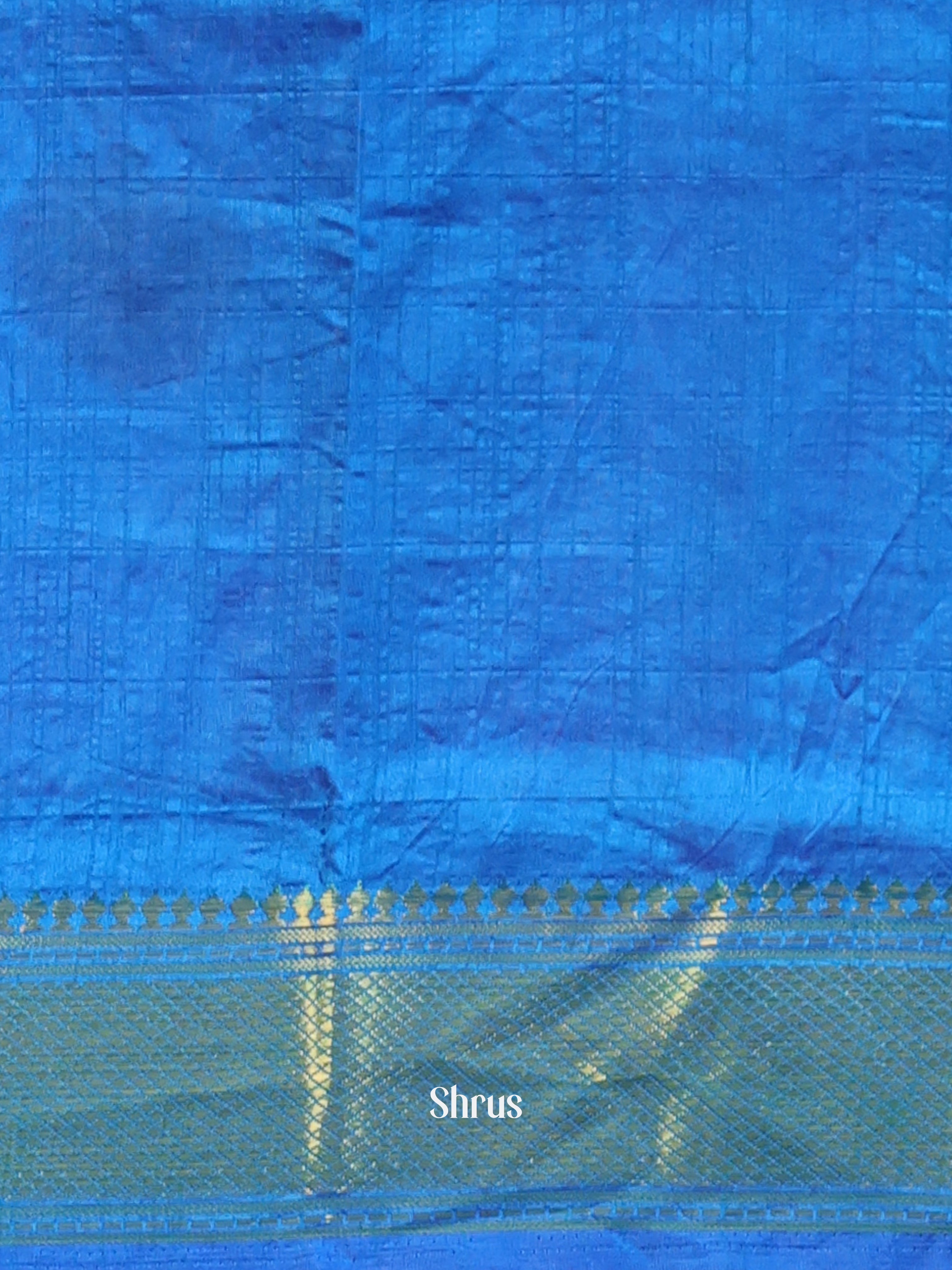 Blue & Teal- Semi Patola Saree - Shop on Shrus.com