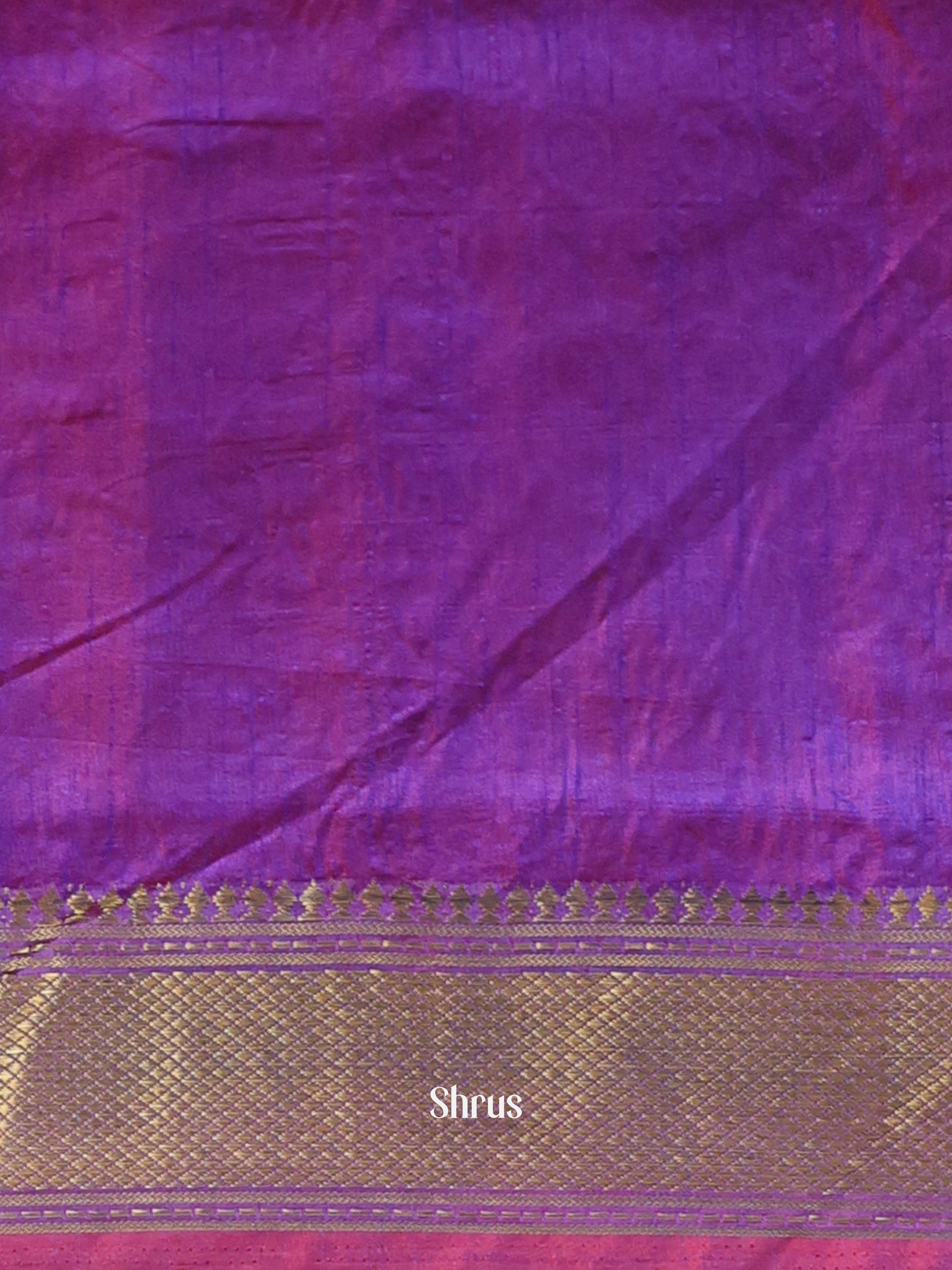 Maroon & Purple - Semi Patola Saree - Shop on Shrus.com