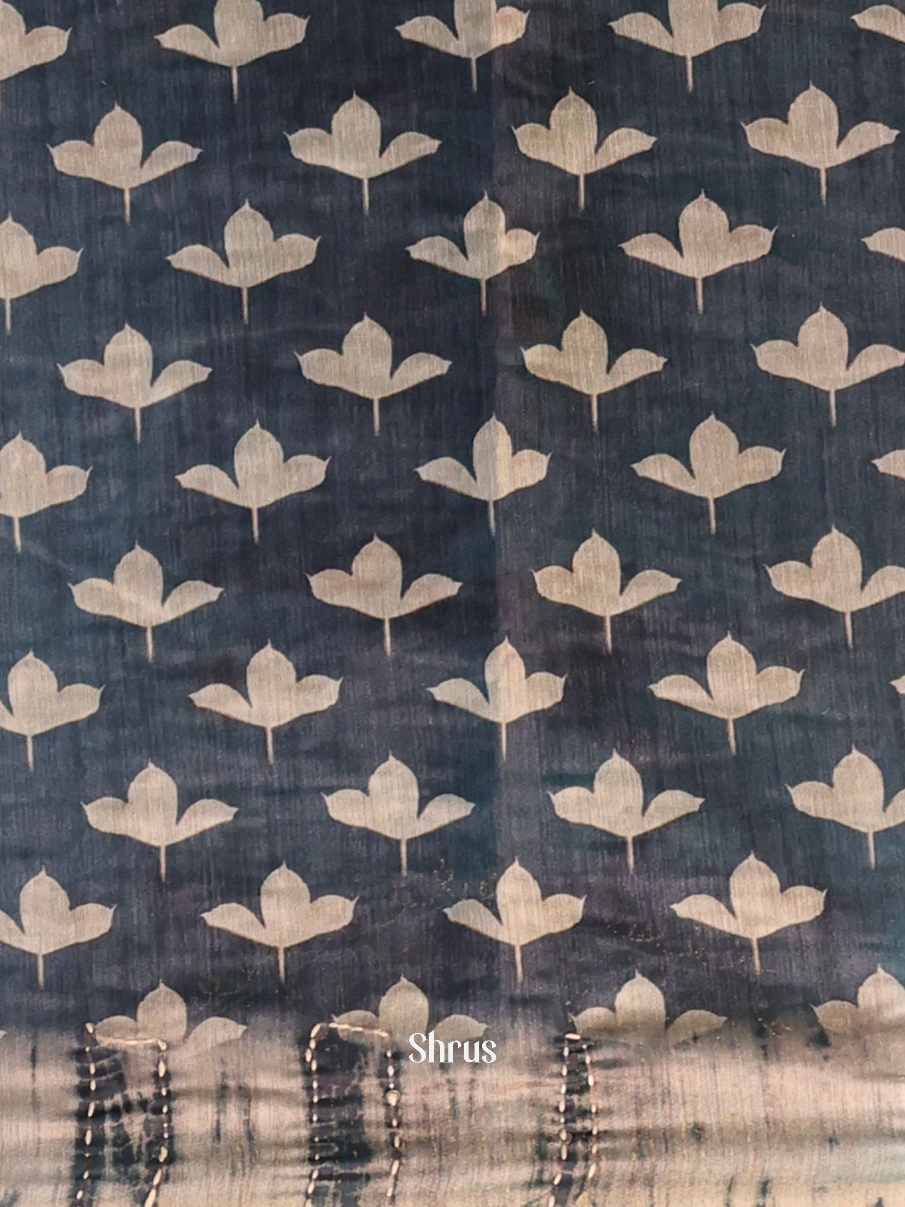 Black - Semi Kantha Saree - Shop on Shrus.com