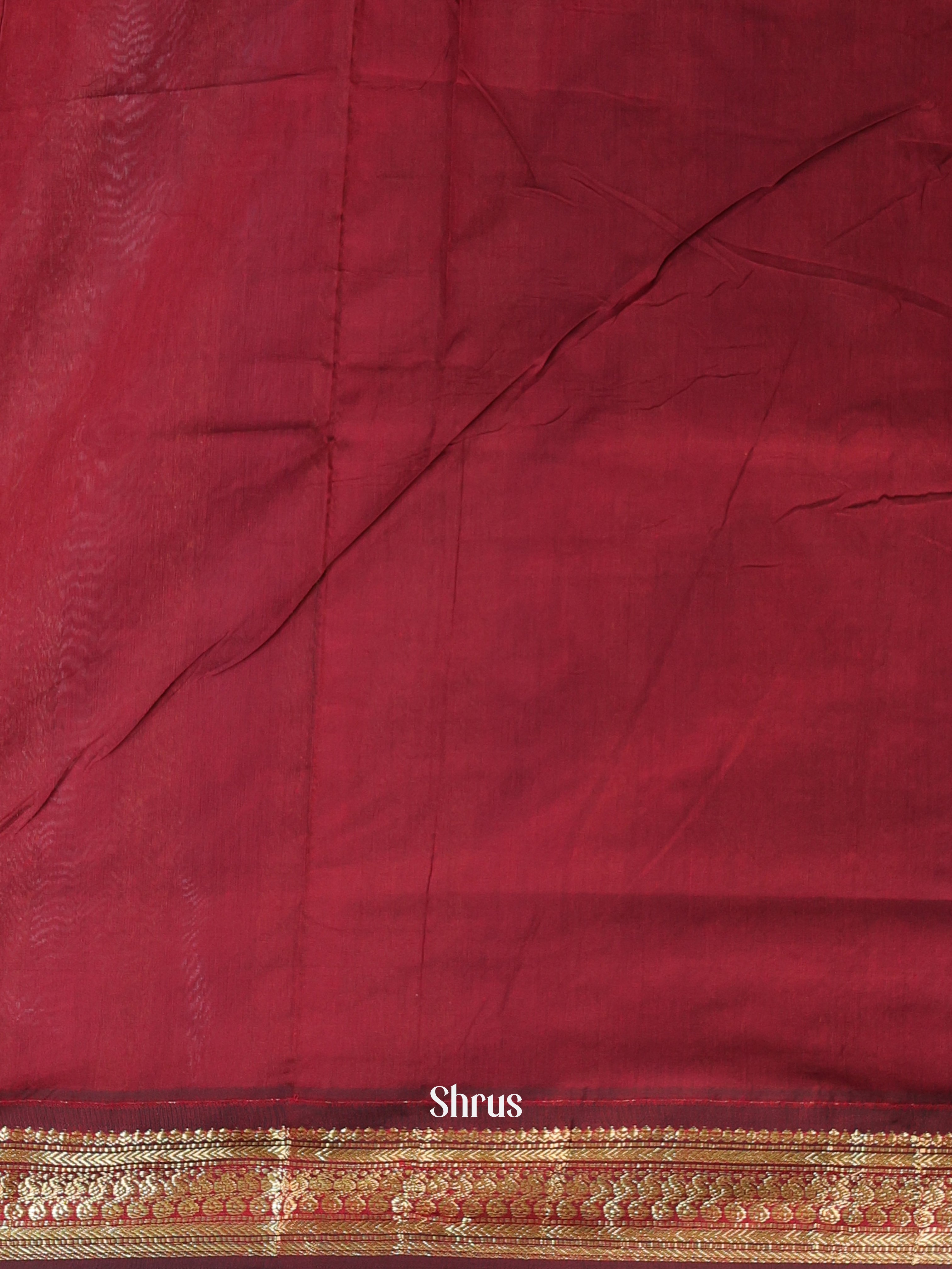 dark Mustard & Maroon - Kalyani Cotton Saree - Shop on Shrus.com