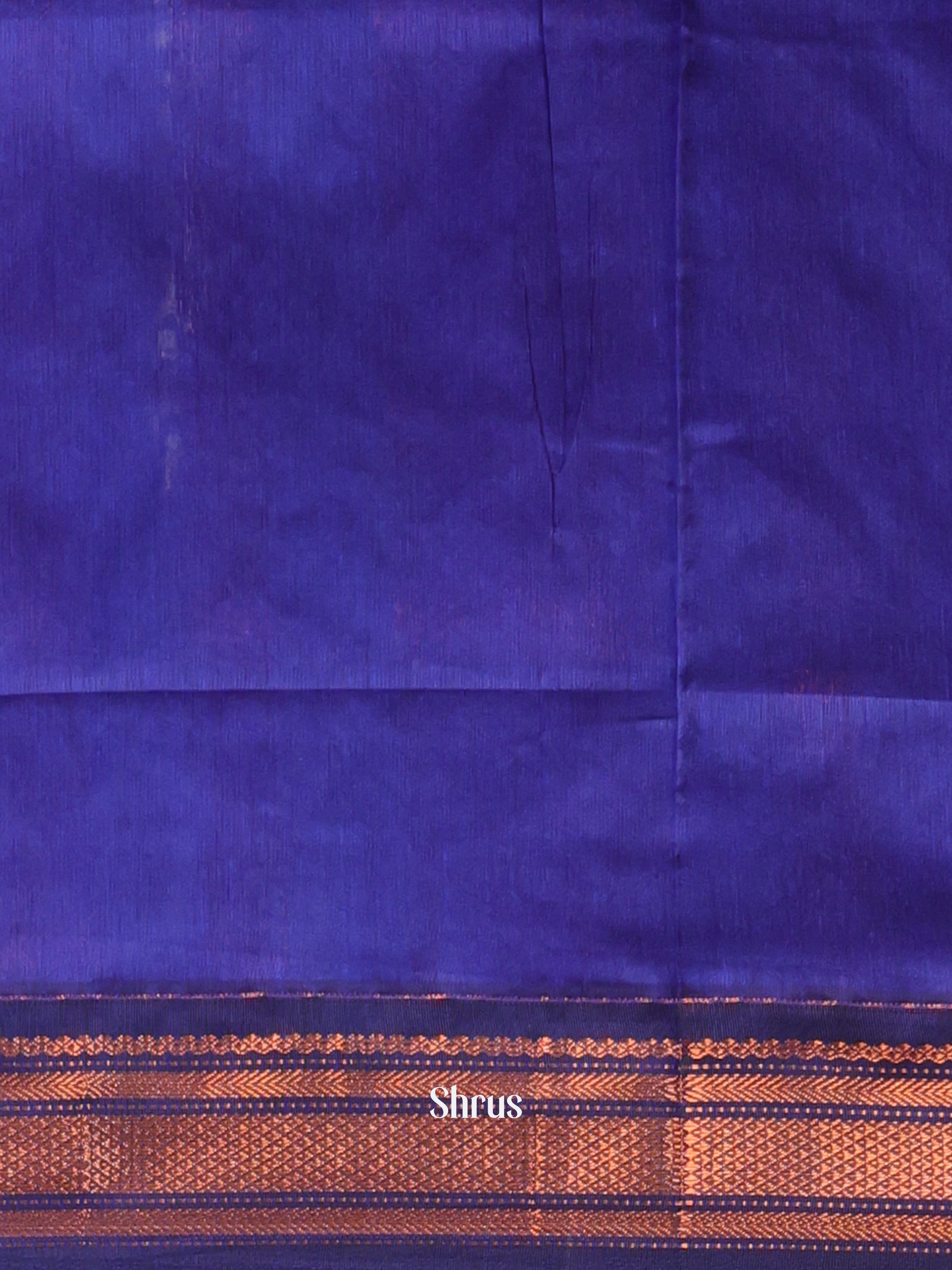 Brown & Blue - Kalyani Cotton Saree - Shop on Shrus.com