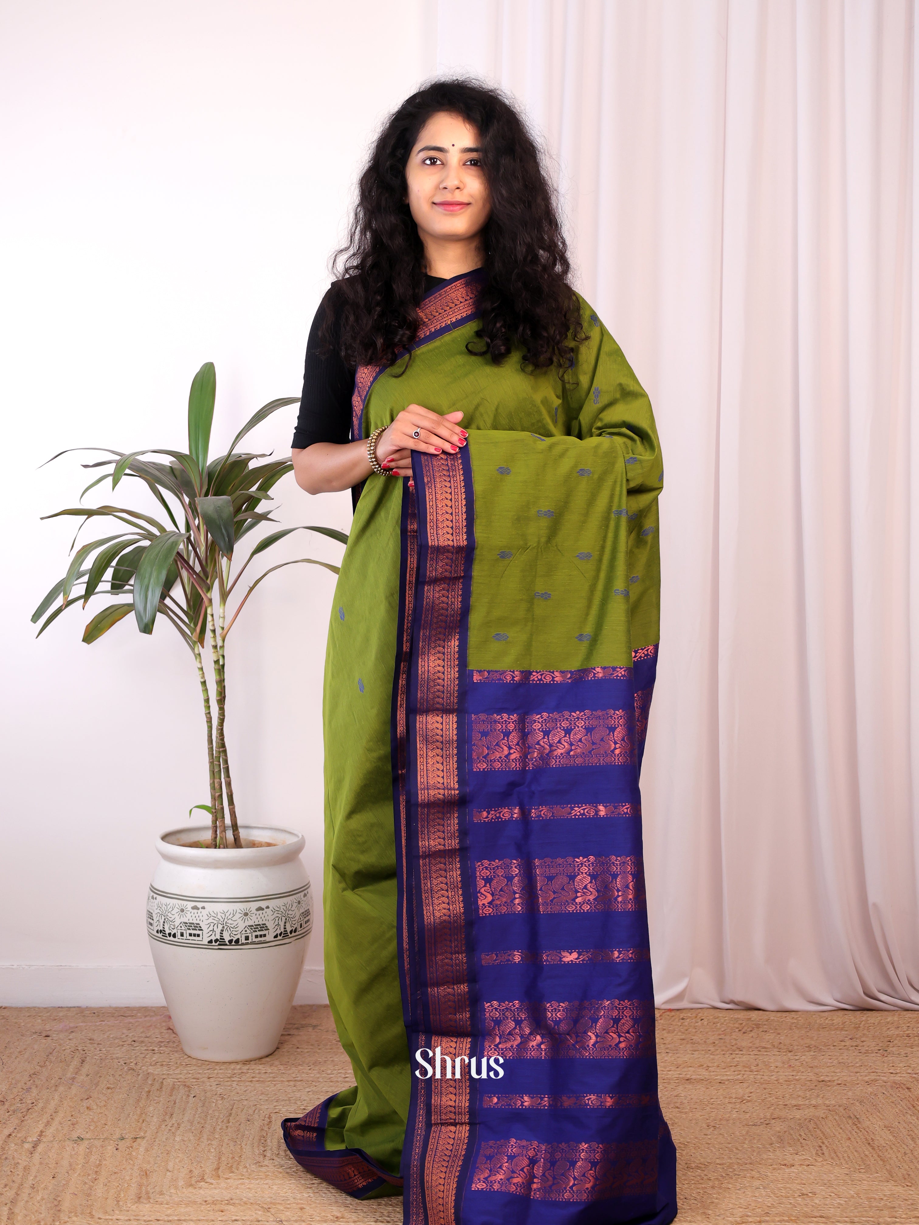 Green & Blue - Kalyani Cotton Saree - Shop on Shrus.com