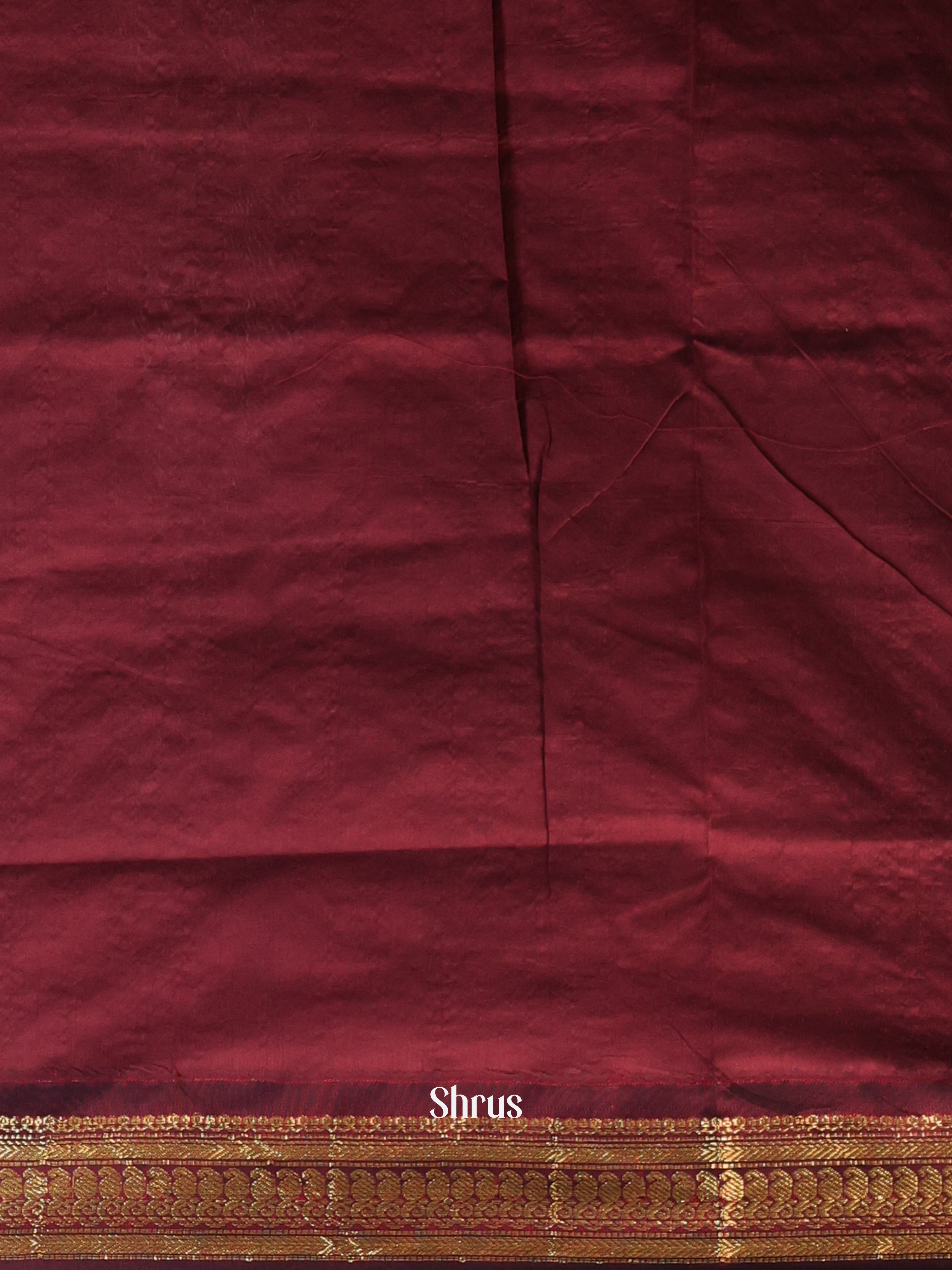 Blue & Maroon - Kalyani Cotton Saree - Shop on Shrus.com