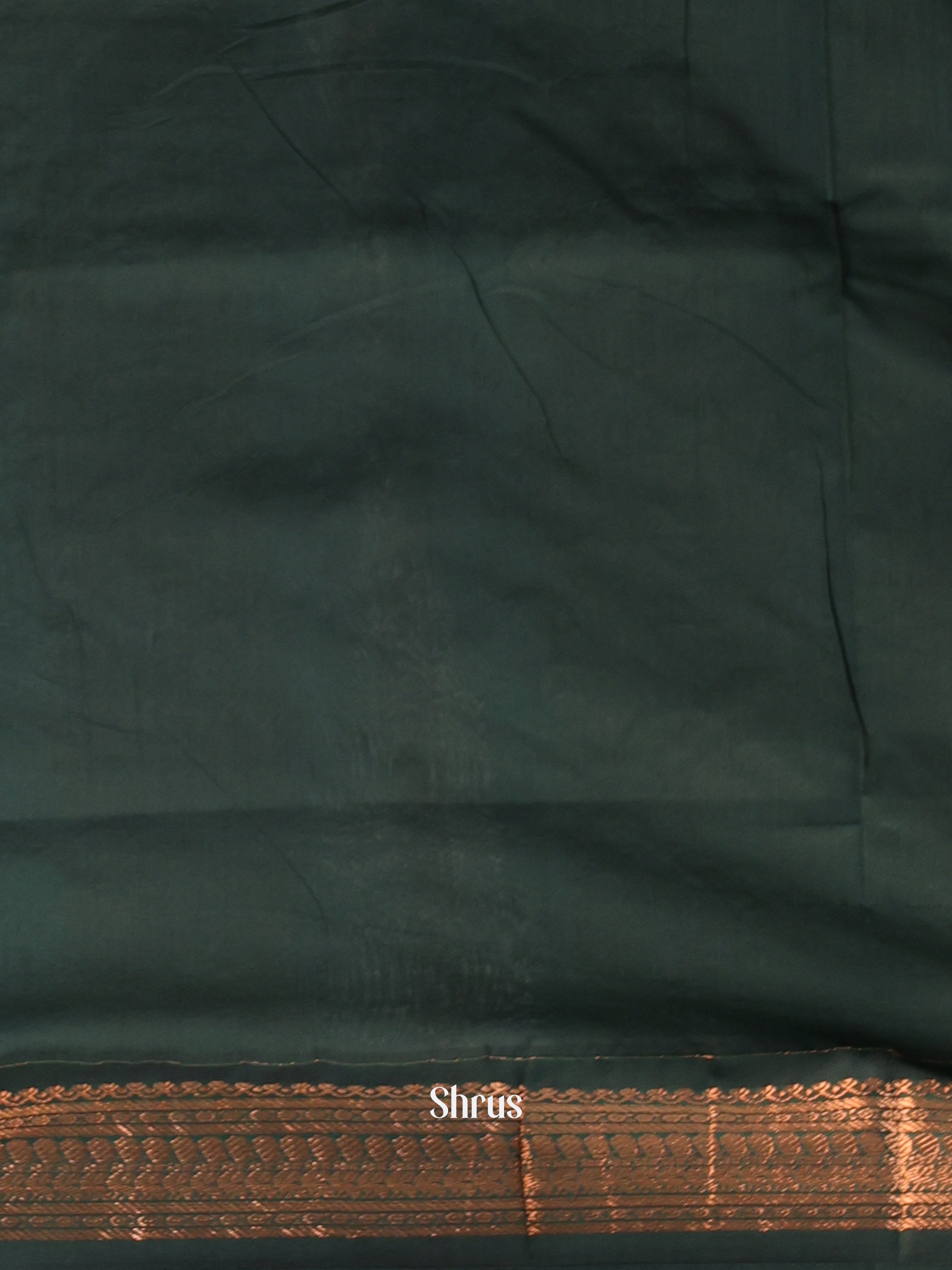 Brown & Green- Kalyani Cotton Saree - Shop on Shrus.com