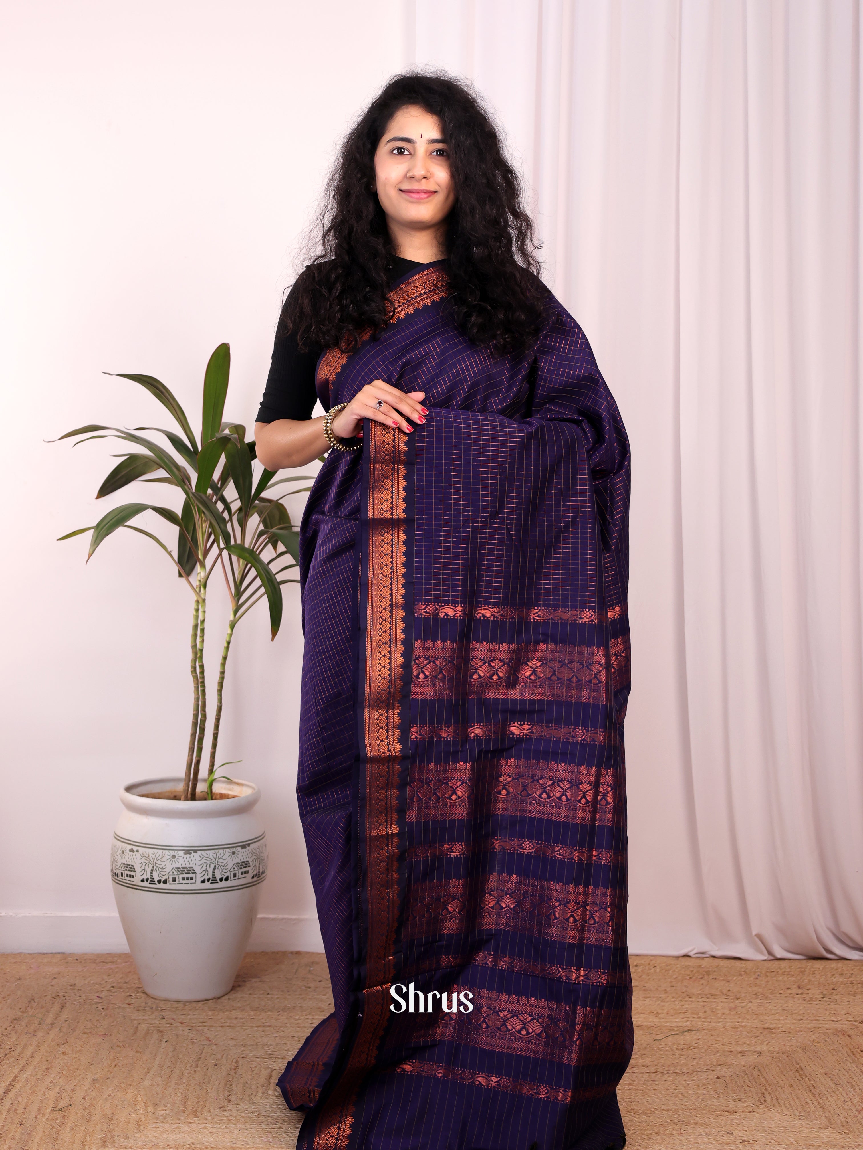 Violet - Kalyani Cotton Saree - Shop on Shrus.com