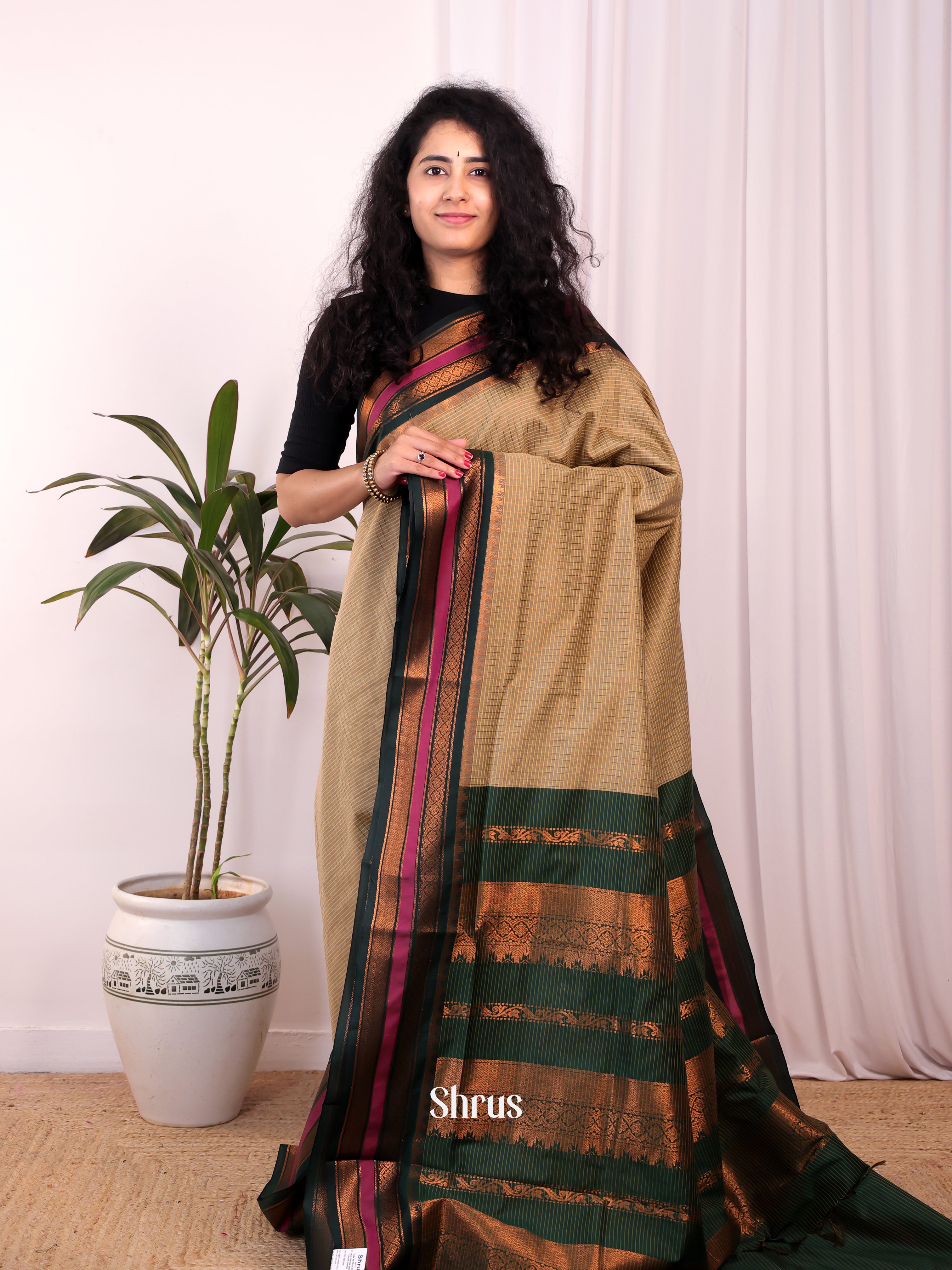 Elachi & Green - Kalyani Cotton Saree - Shop on Shrus.com