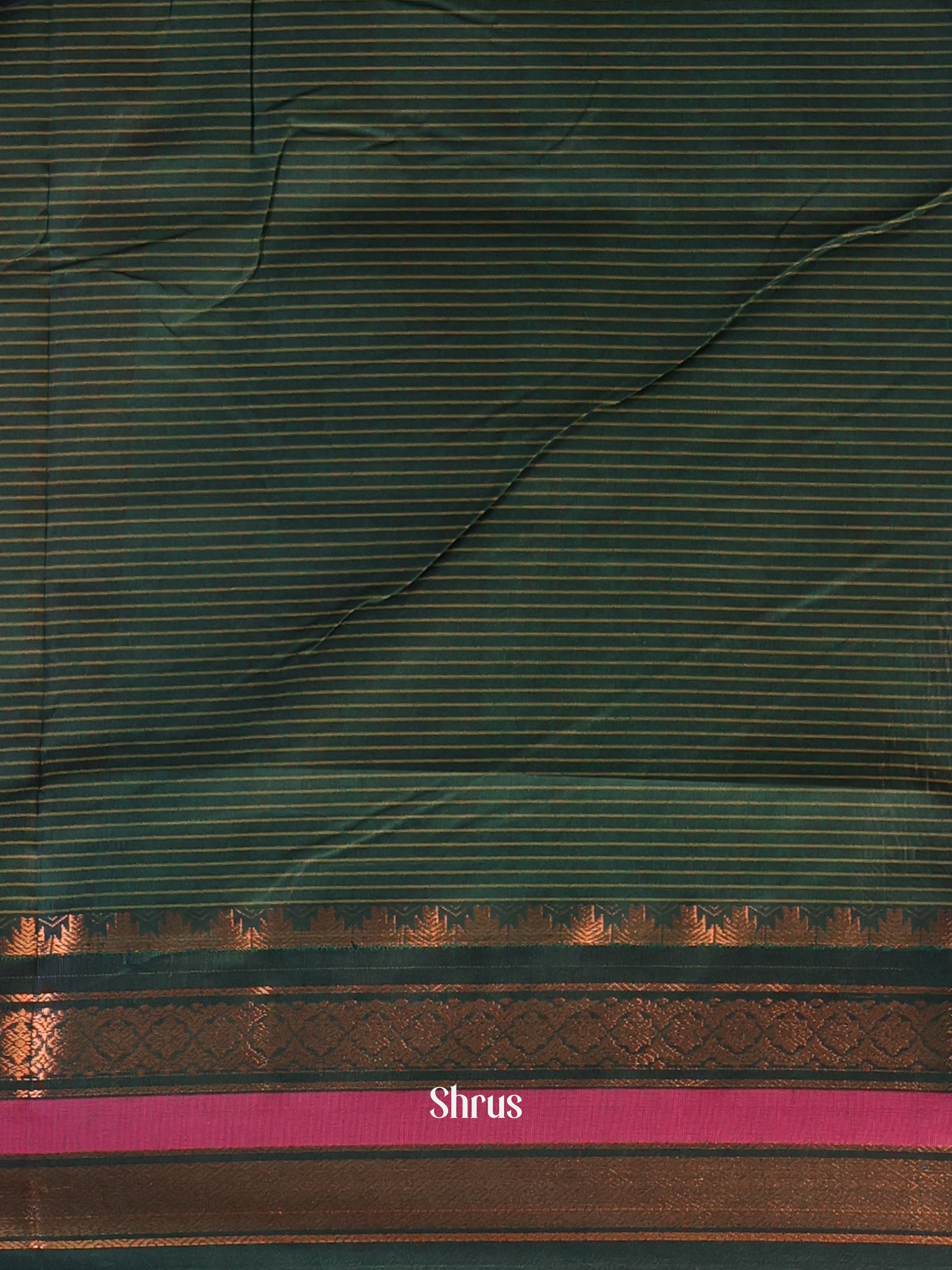 Brown & Green - Kalyani Cotton Saree - Shop on Shrus.com