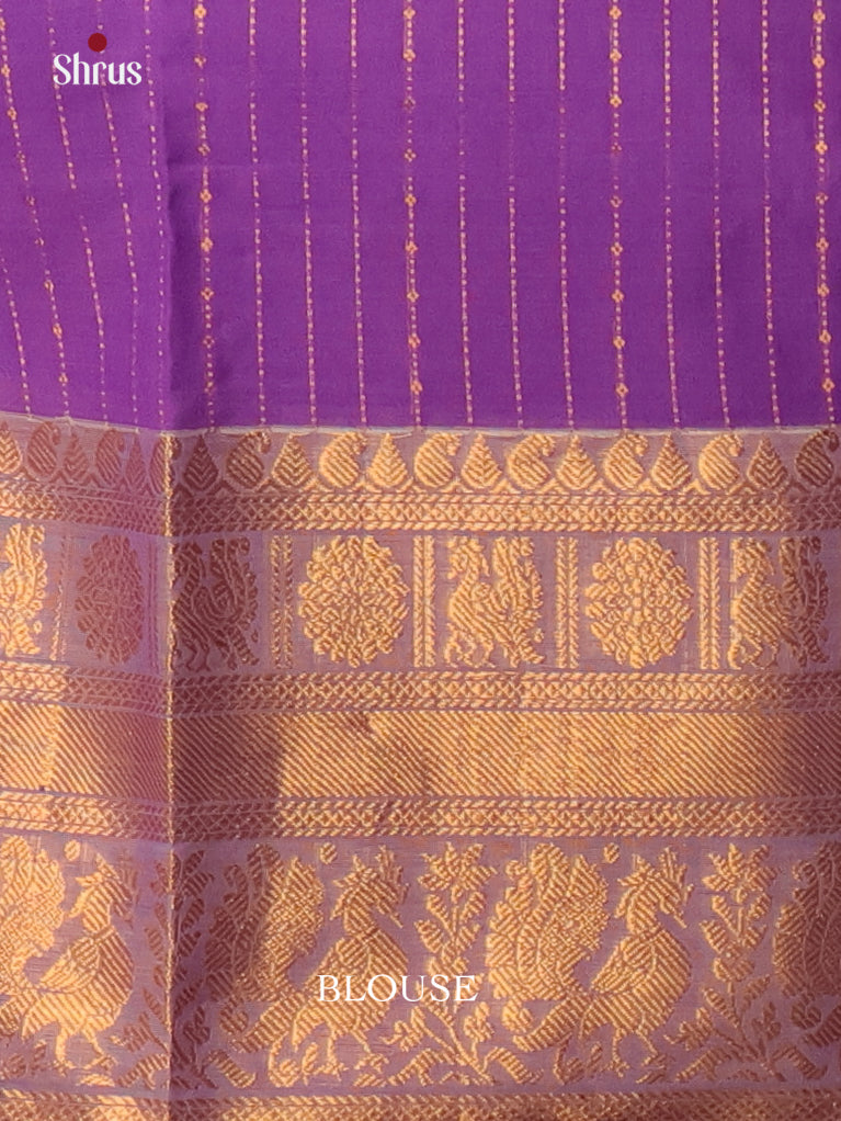 Radiant Purple Chettinad Handloom Cotton Saree with Zari Border & Pallu - Shop on Shrus.com
