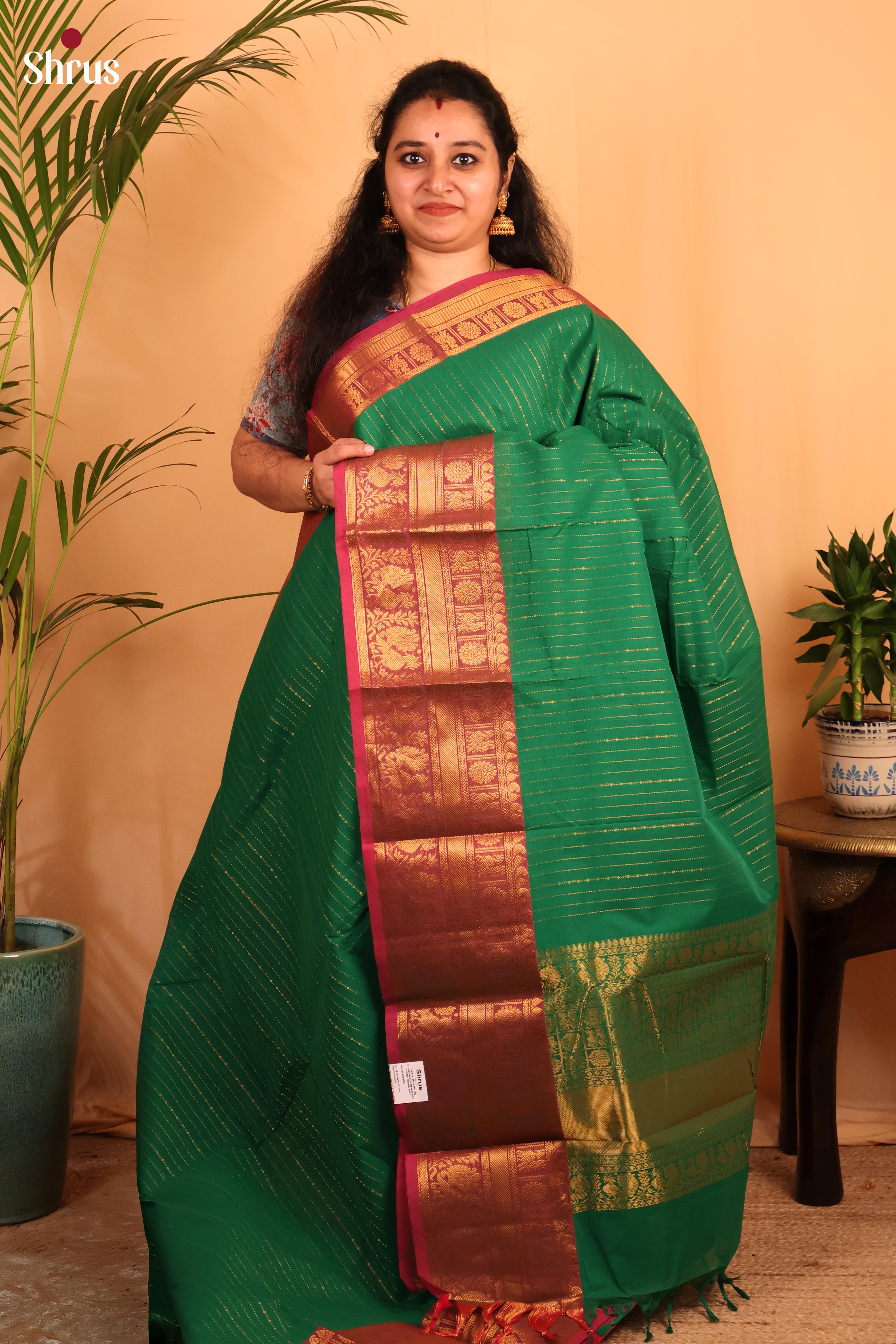 Green & Maroon - Chettinad Cotton - Shop on Shrus.com