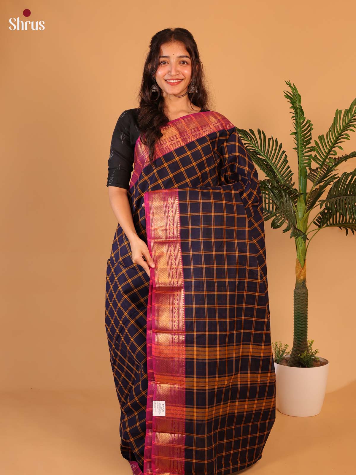 Purple & Pink - Chettinad Cotton Saree - Shop on Shrus.com