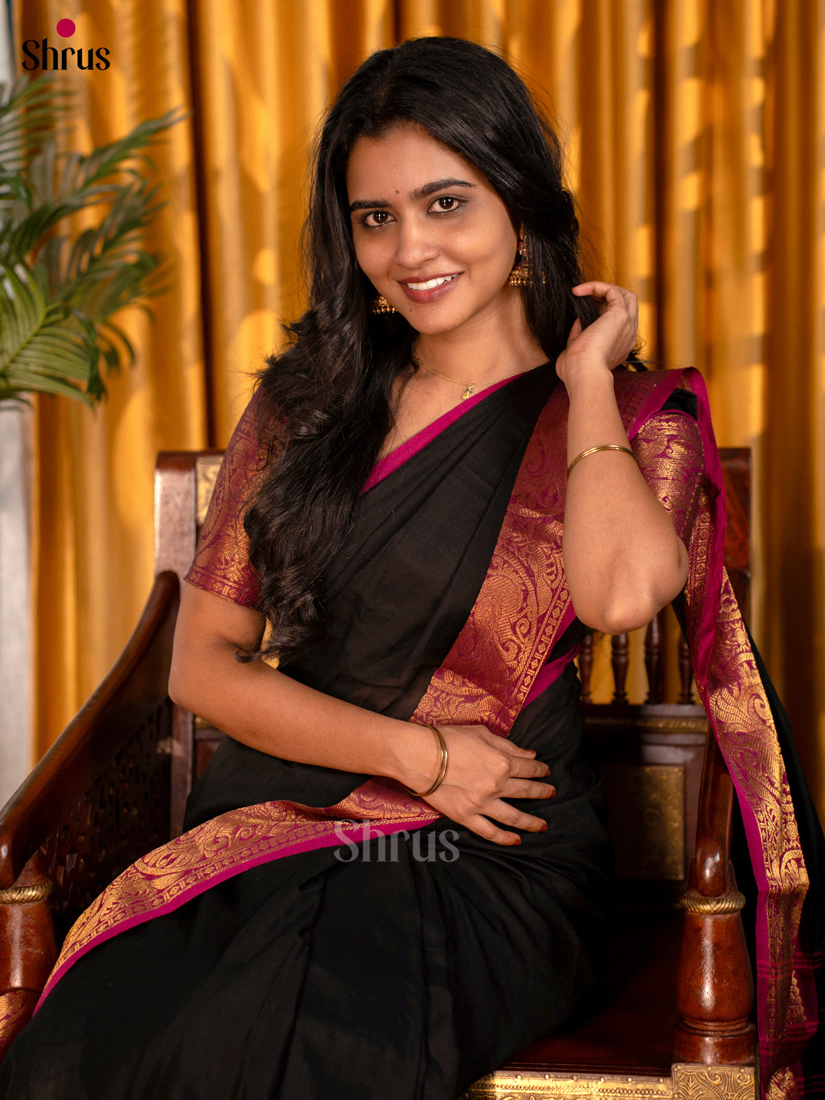 Black & Pink - Chettinad Cotton Saree - Shop on Shrus.com