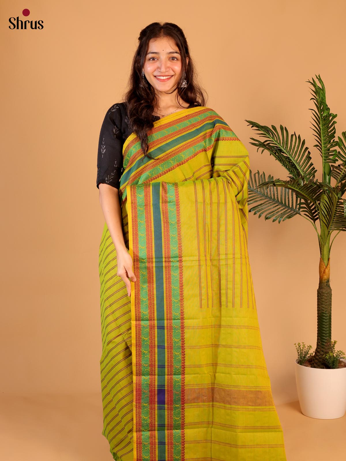 Green- Chettinad Cotton Saree - Shop on Shrus.com