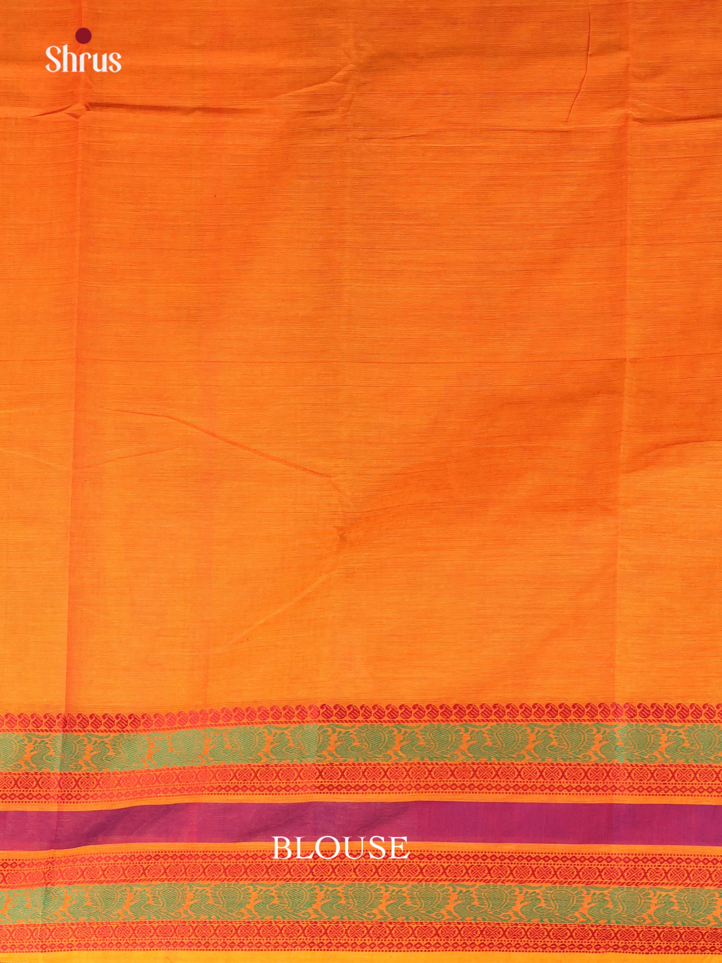 Orange- Chettinad Cotton Saree - Shop on Shrus.com