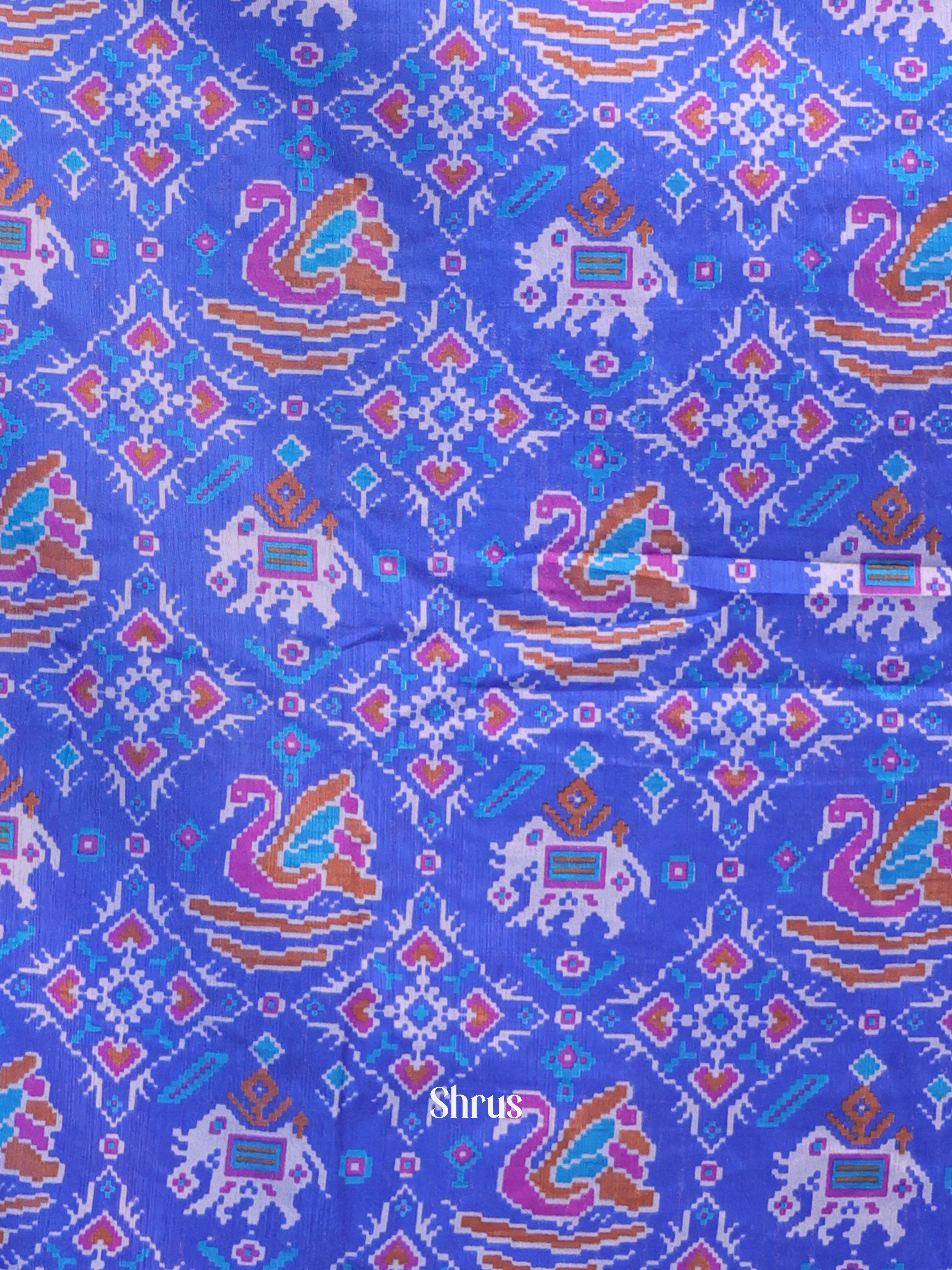 Blue & Purple - semi patola salwar - Shop on Shrus.com