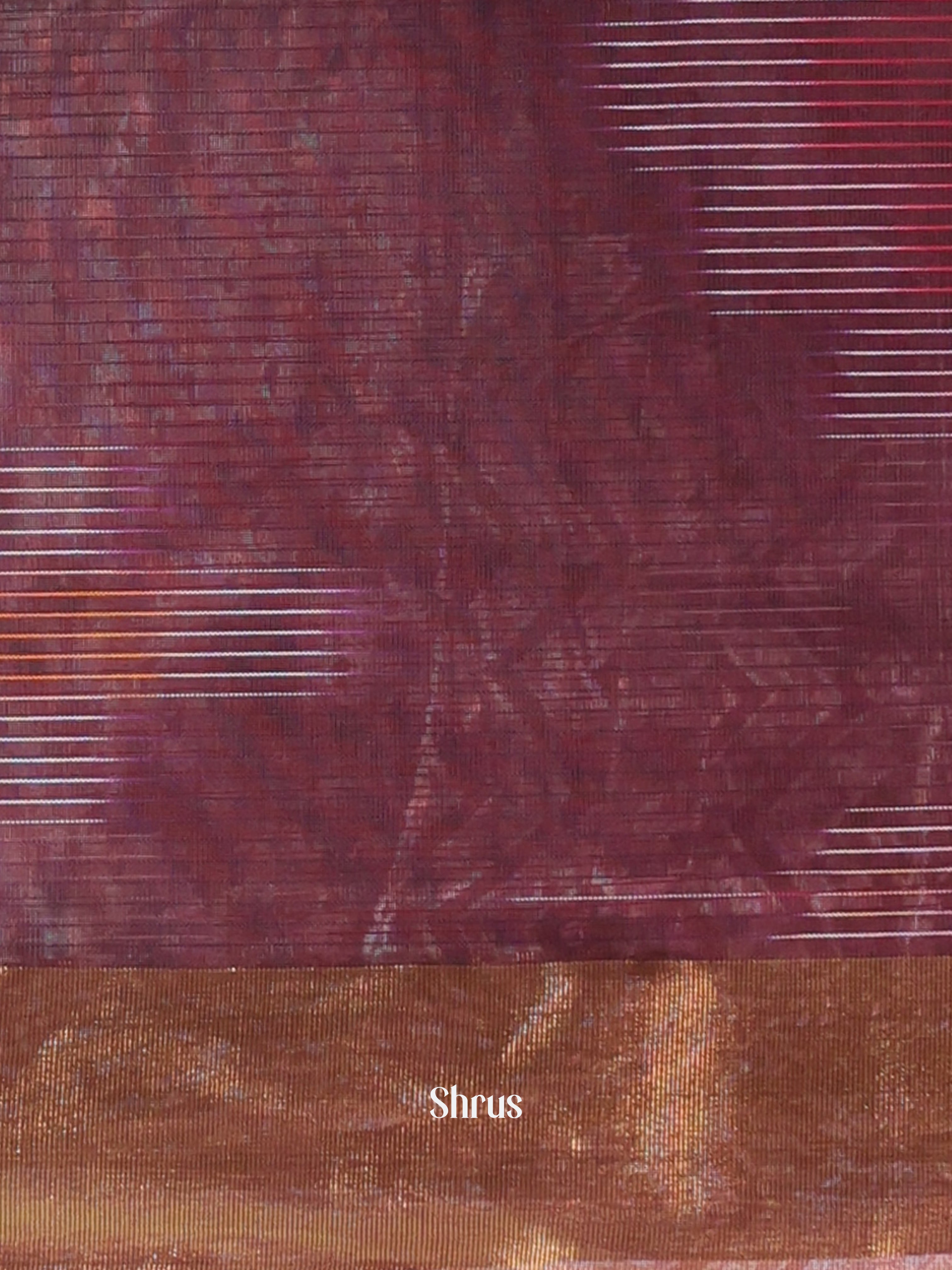Dark Purple - Ikkat Kora Saree - Shop on Shrus.com