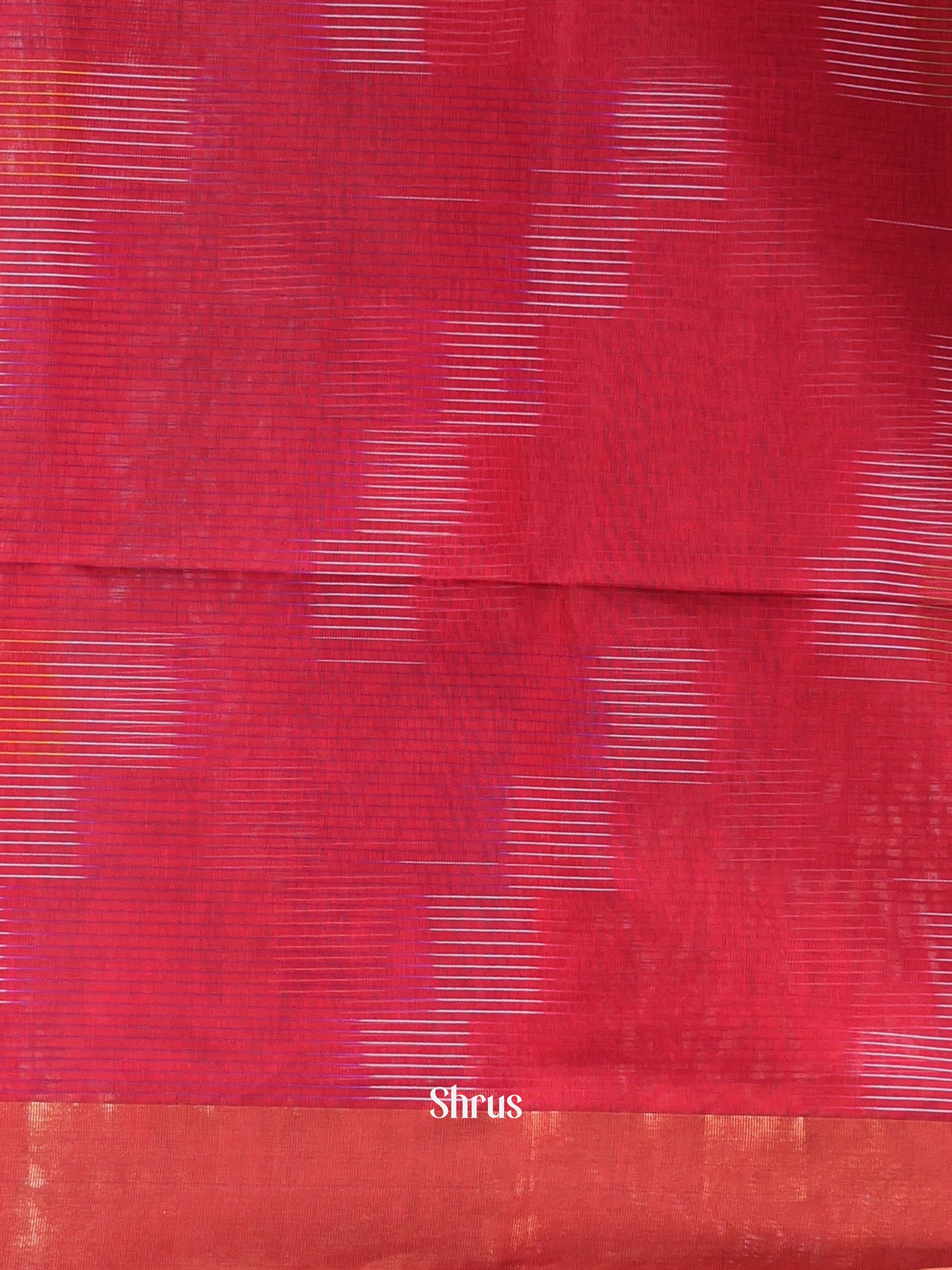 Red & Brown - Ikkat Kora Saree - Shop on Shrus.com