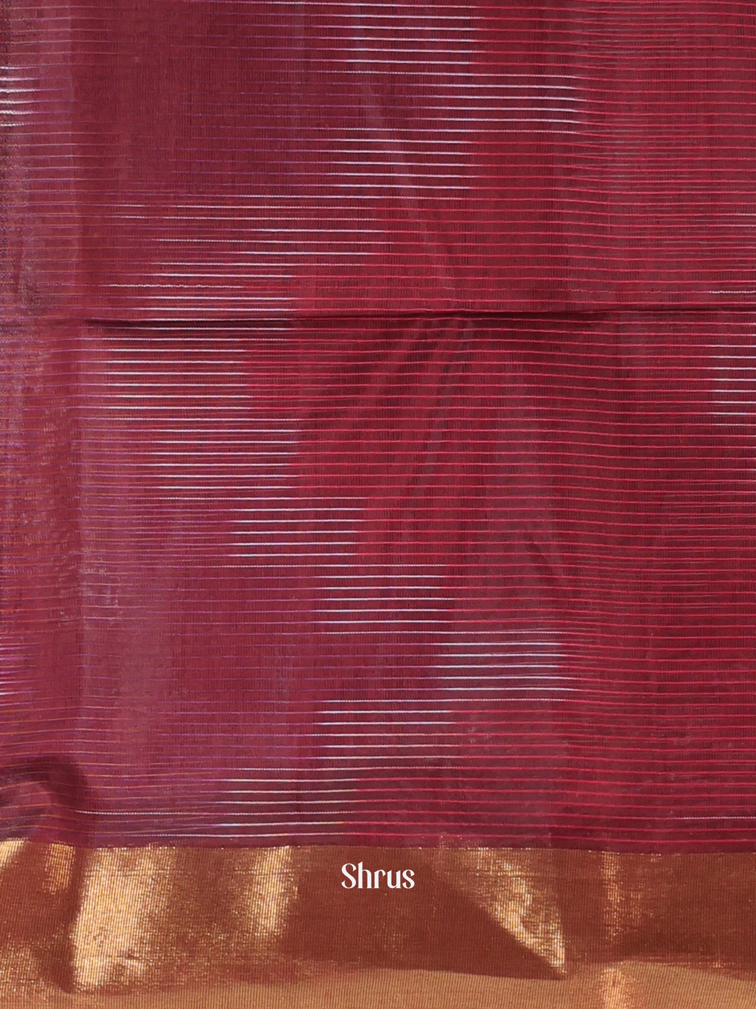 Maroon & Brown - Ikkat Kora Saree - Shop on Shrus.com
