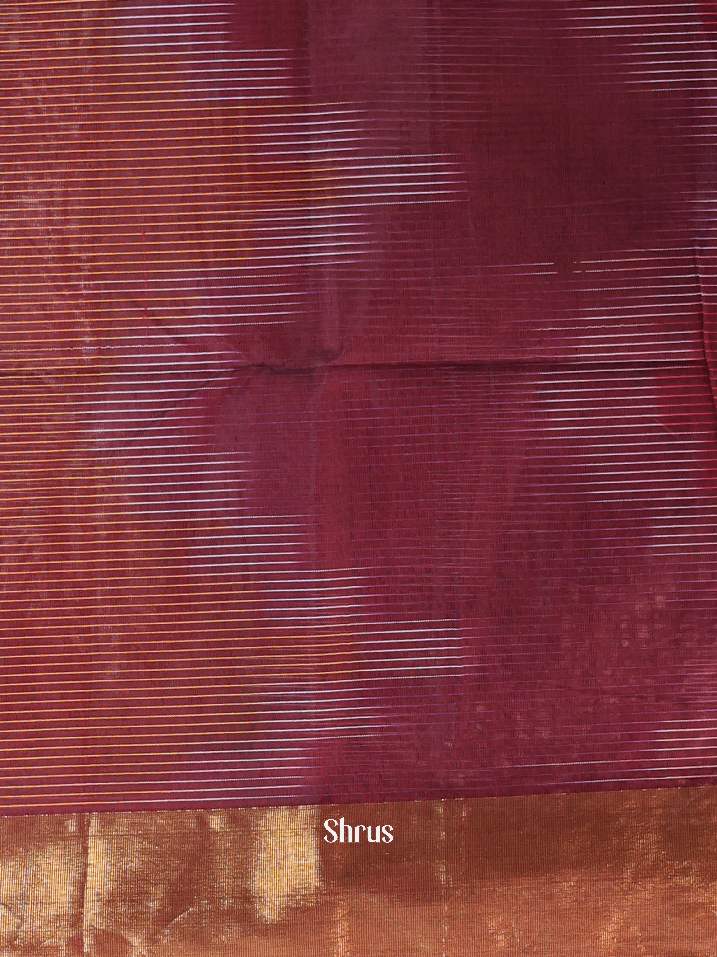 Maroon & Brown - Ikkat Kora Saree - Shop on Shrus.com