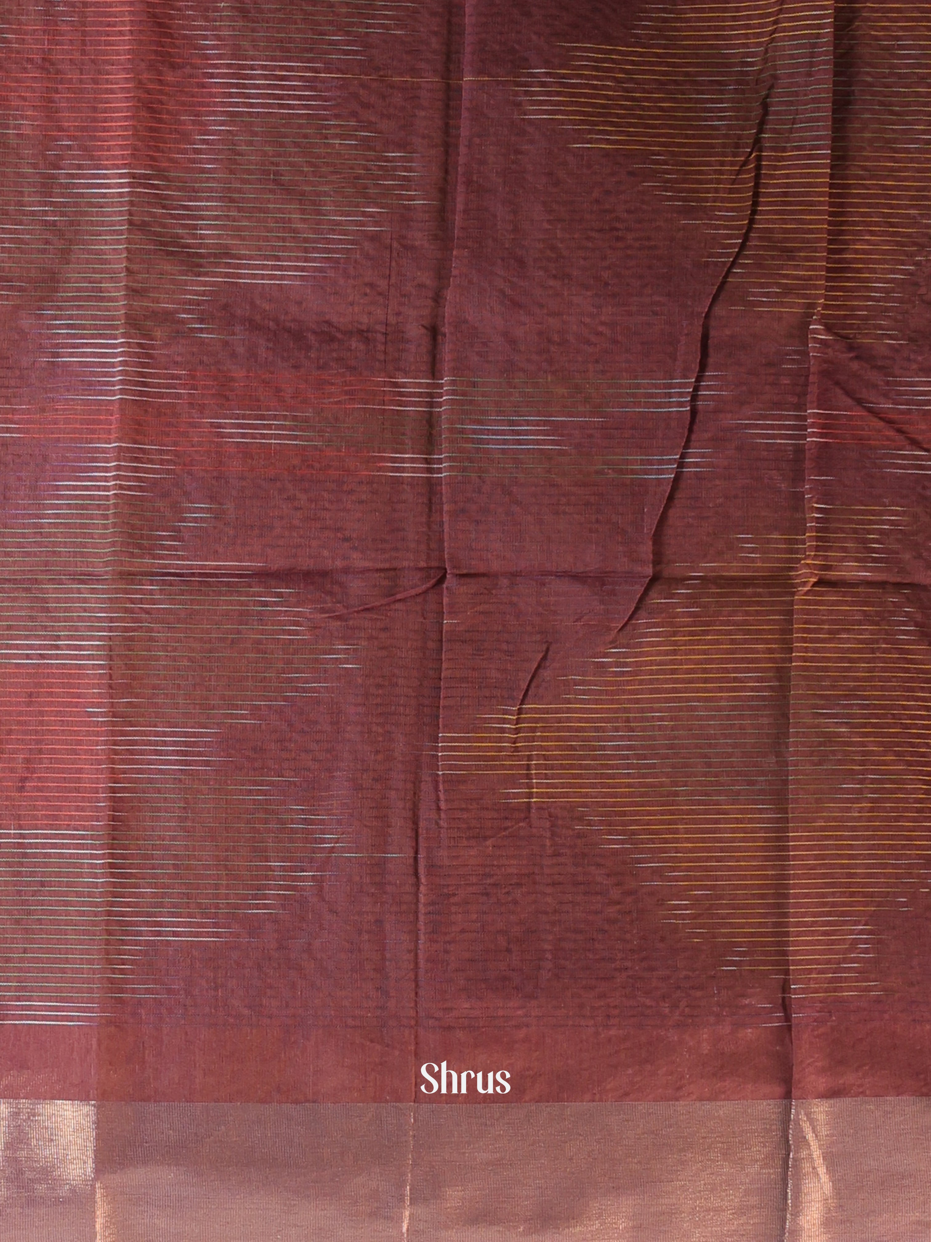 Brown - Ikkat Kora Saree - Shop on Shrus.com