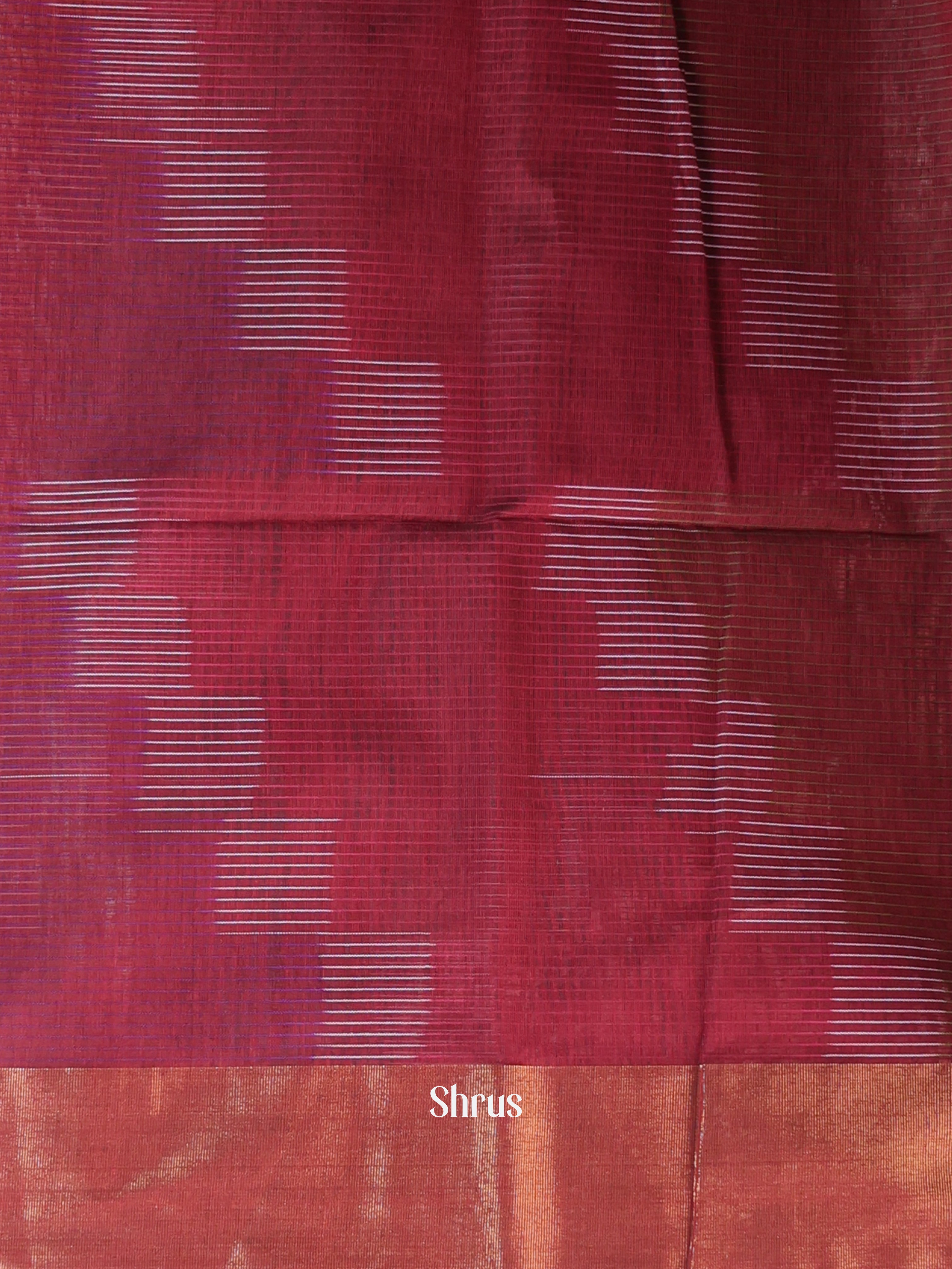 Brown - Ikkat Kora Saree - Shop on Shrus.com