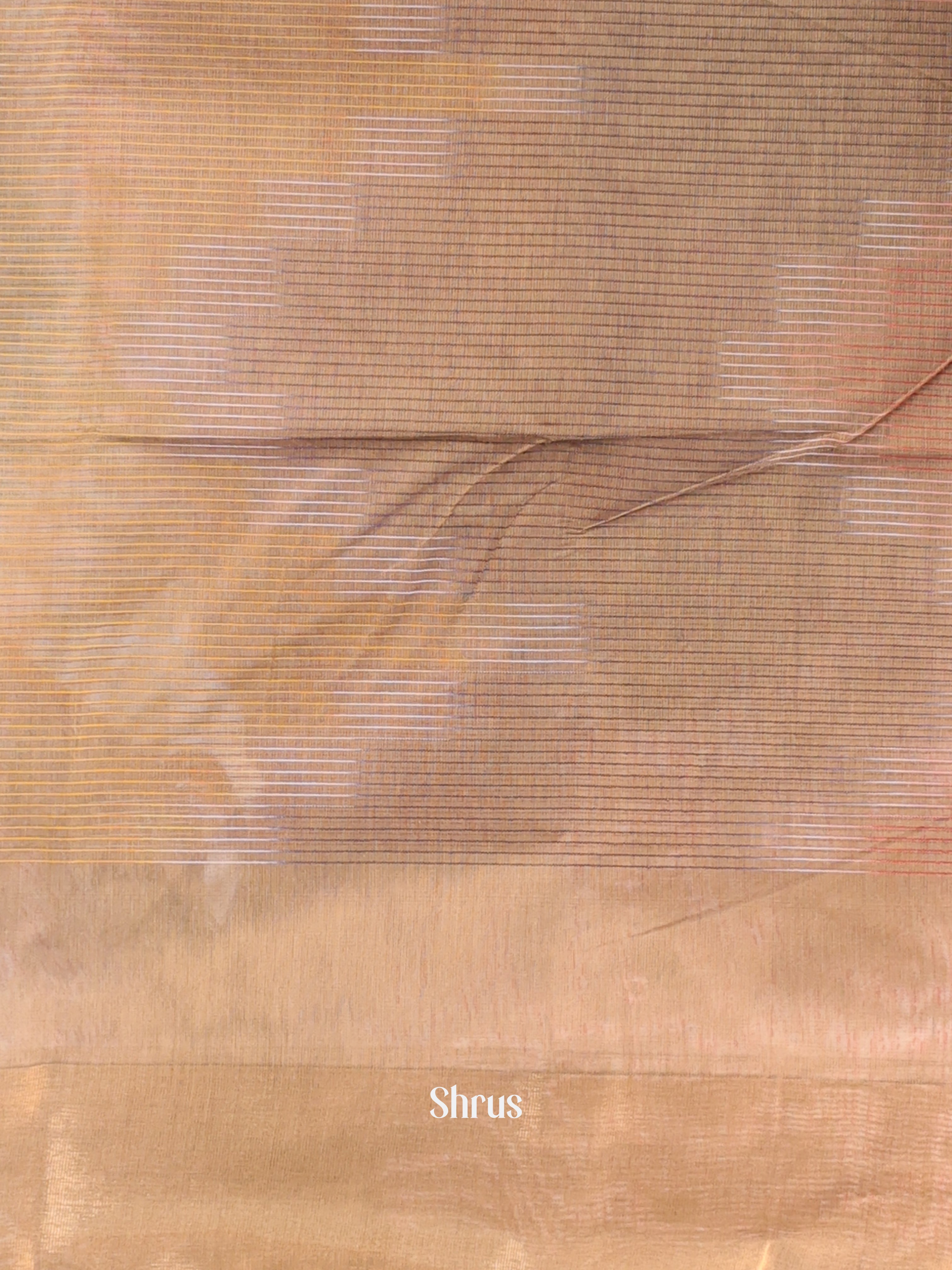 Beige & Brown- Ikkat Kora Saree - Shop on Shrus.com