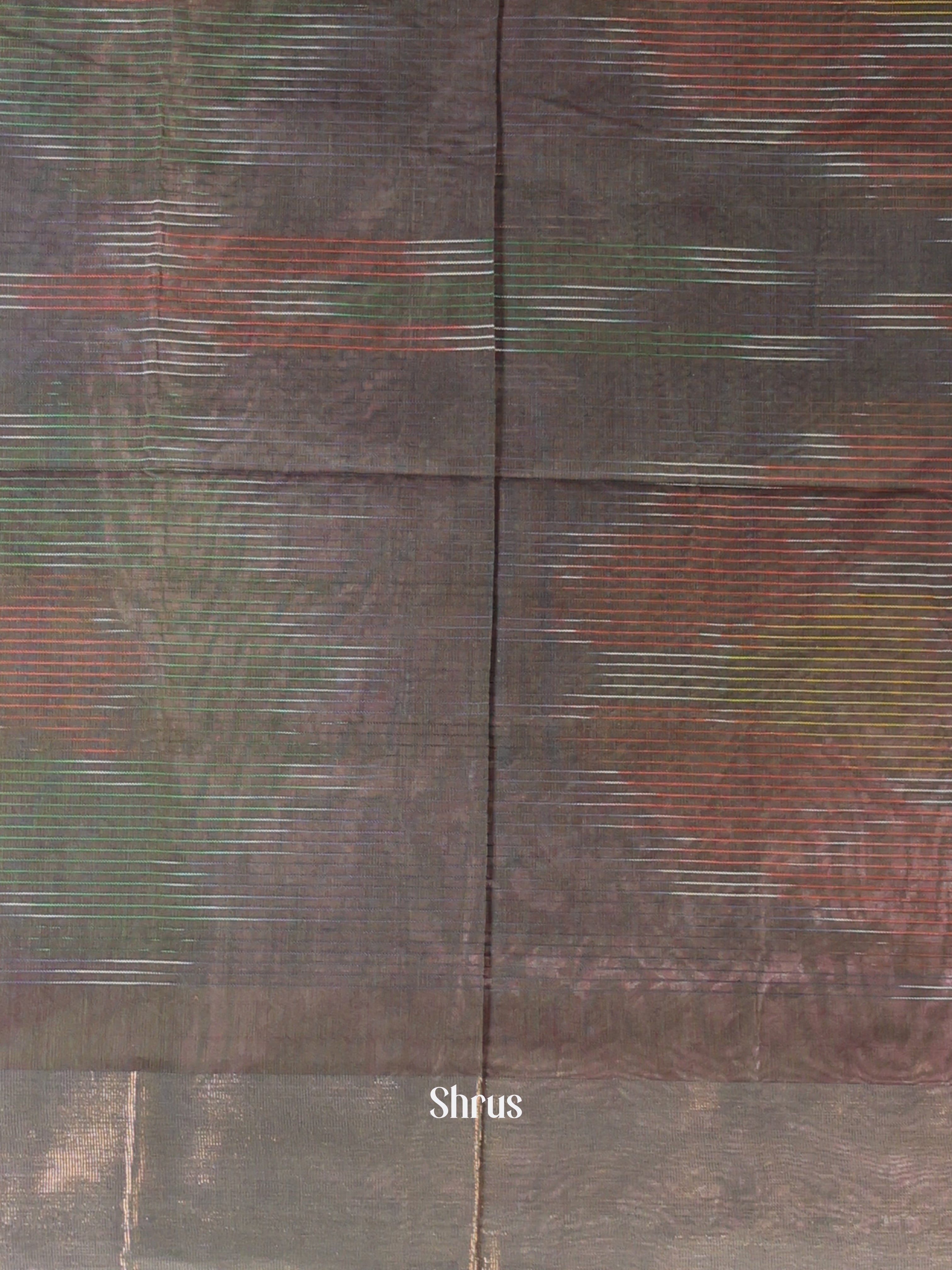 Green & Purple - Ikkat Kora Saree - Shop on Shrus.com