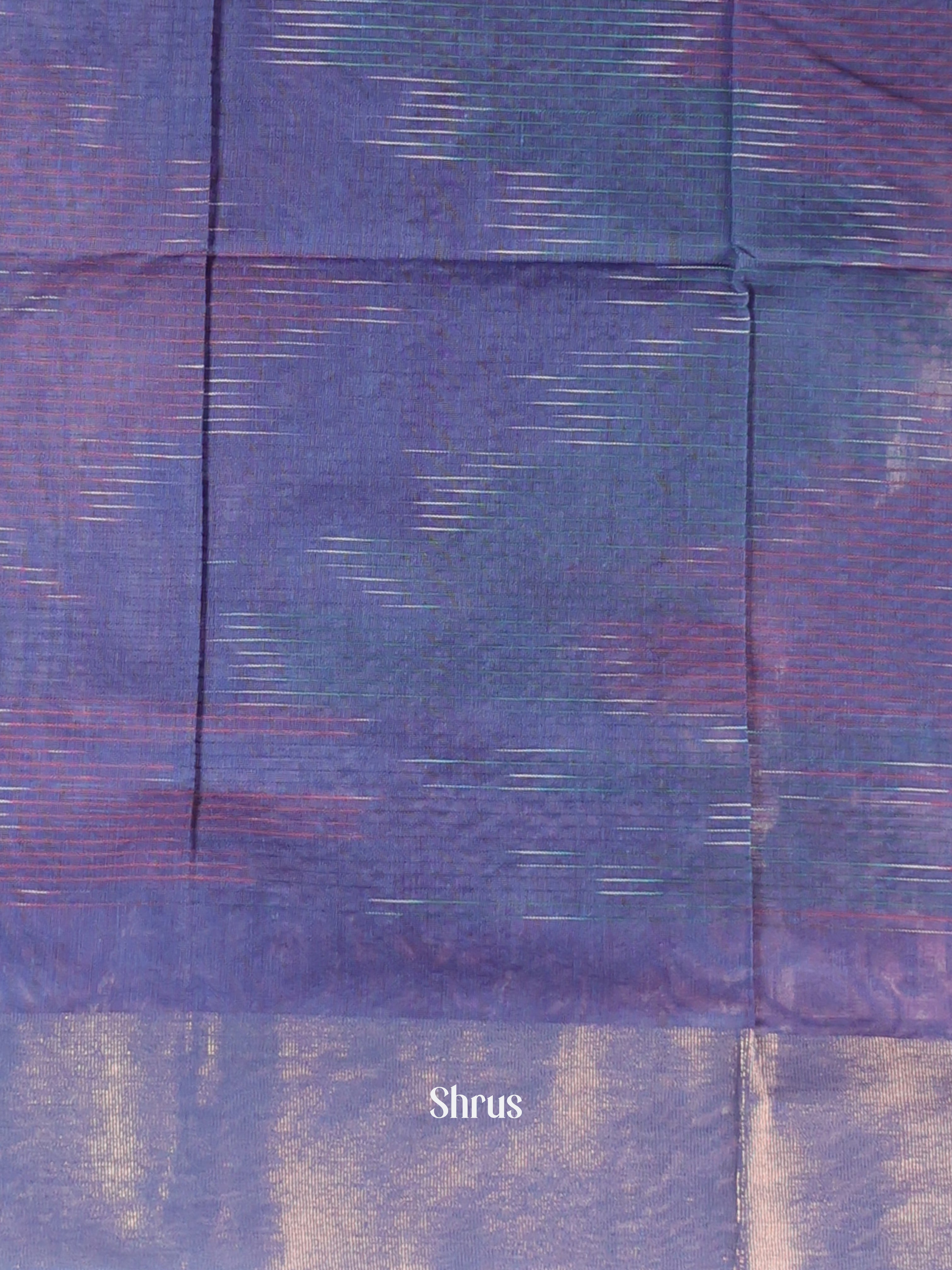 Blue & Purple - Ikkat Kora Saree - Shop on Shrus.com