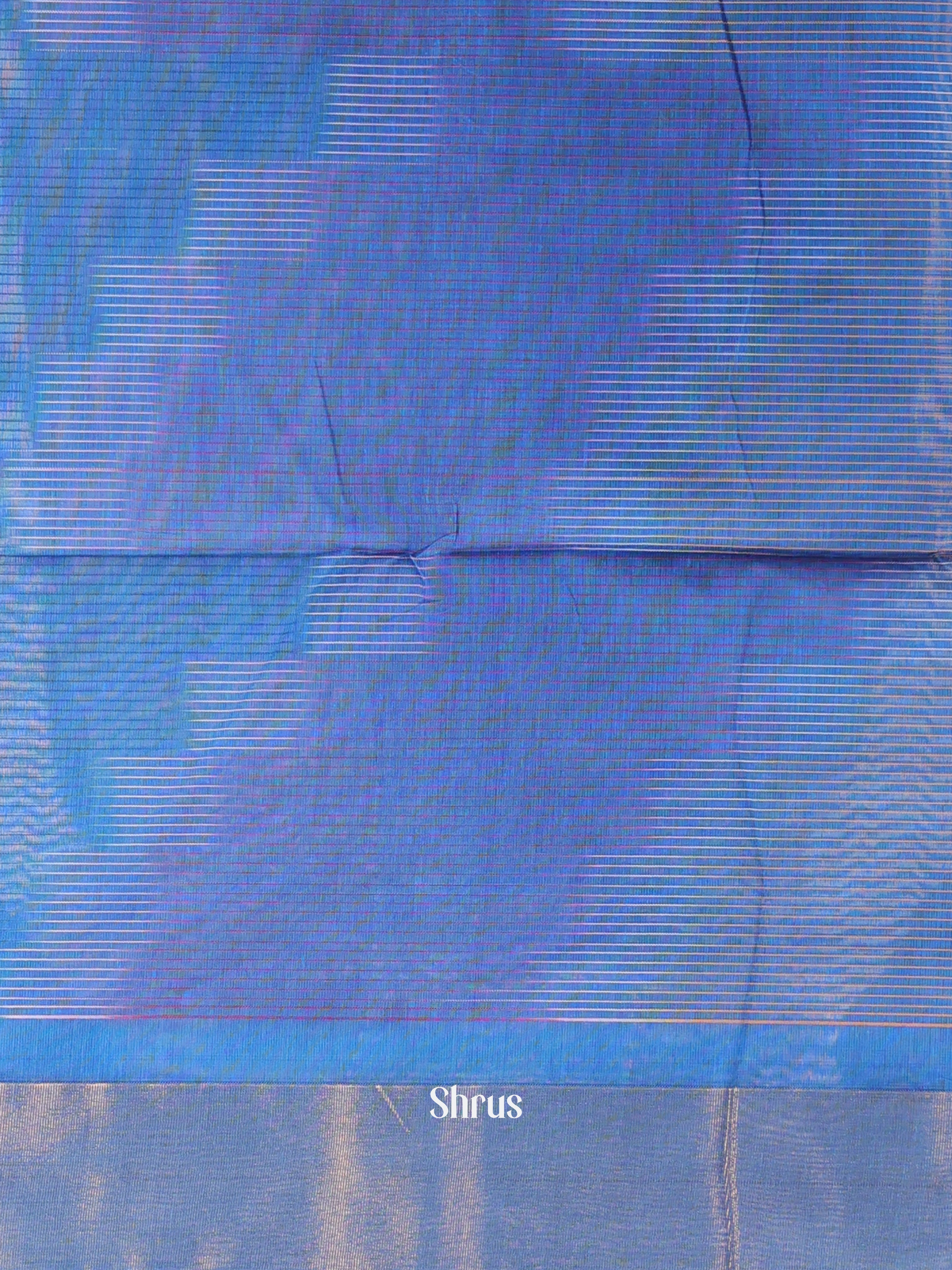 Blue & Violet - Ikkat Kora Saree - Shop on Shrus.com