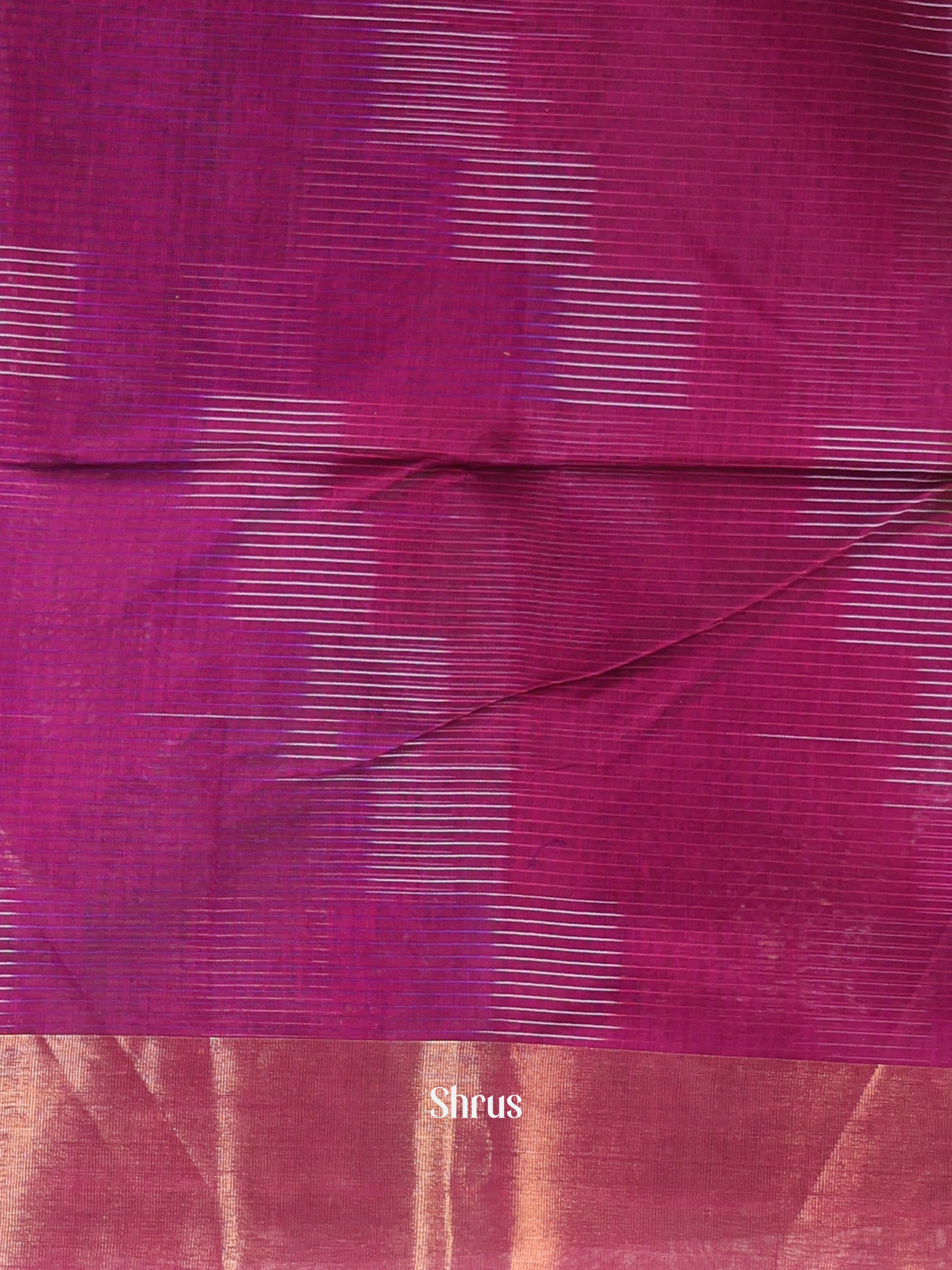 Purple - Ikkat Kora Saree - Shop on Shrus.com