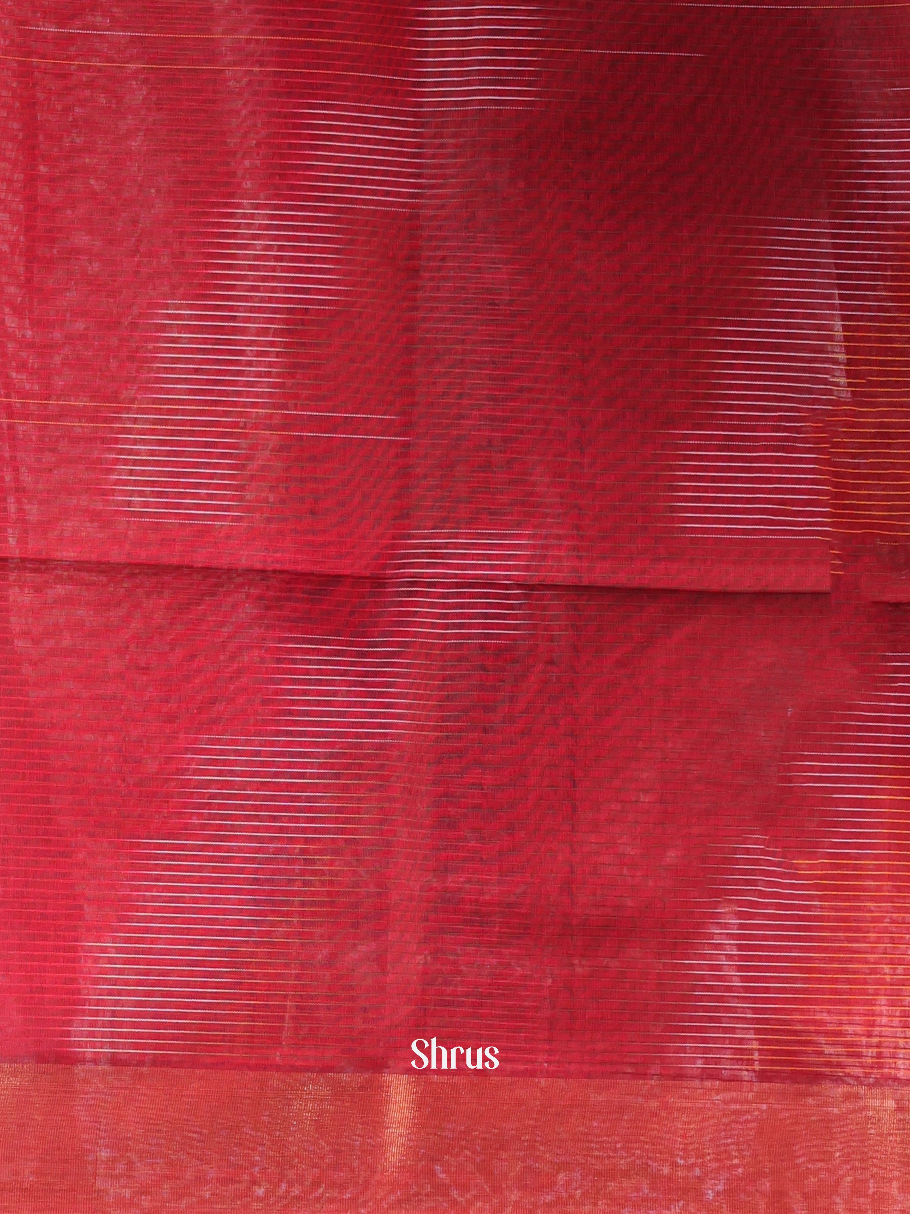 Maroon - Ikkat Kora Saree - Shop on Shrus.com