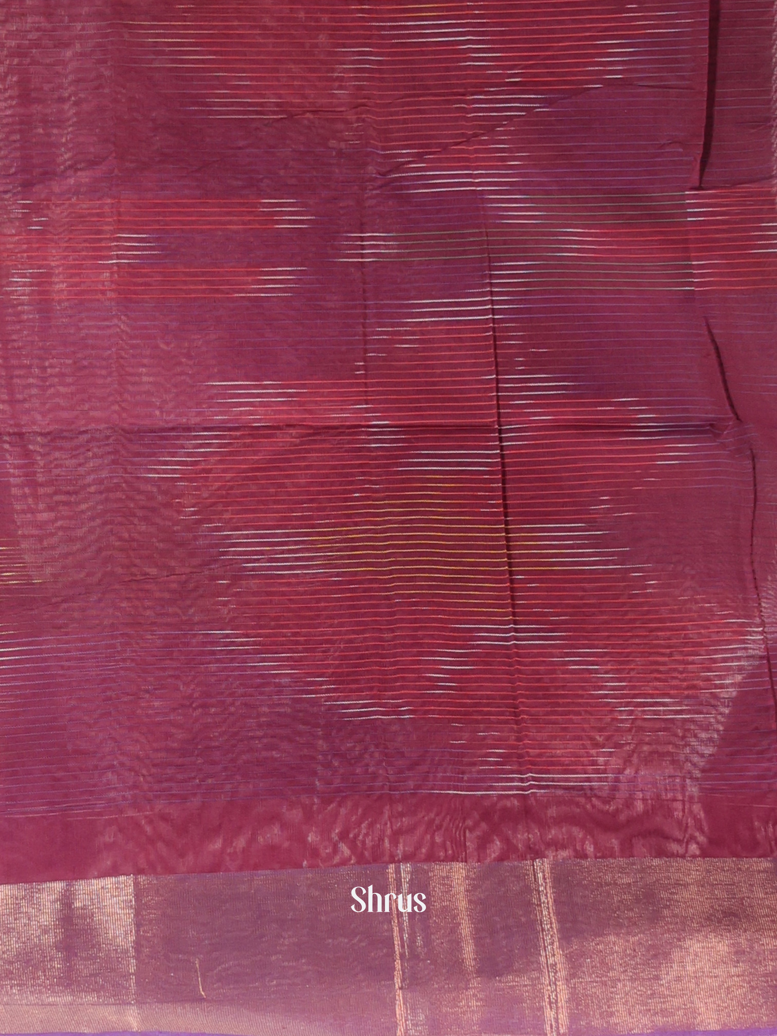 Dark Purple - Ikkat Kora Saree - Shop on Shrus.com