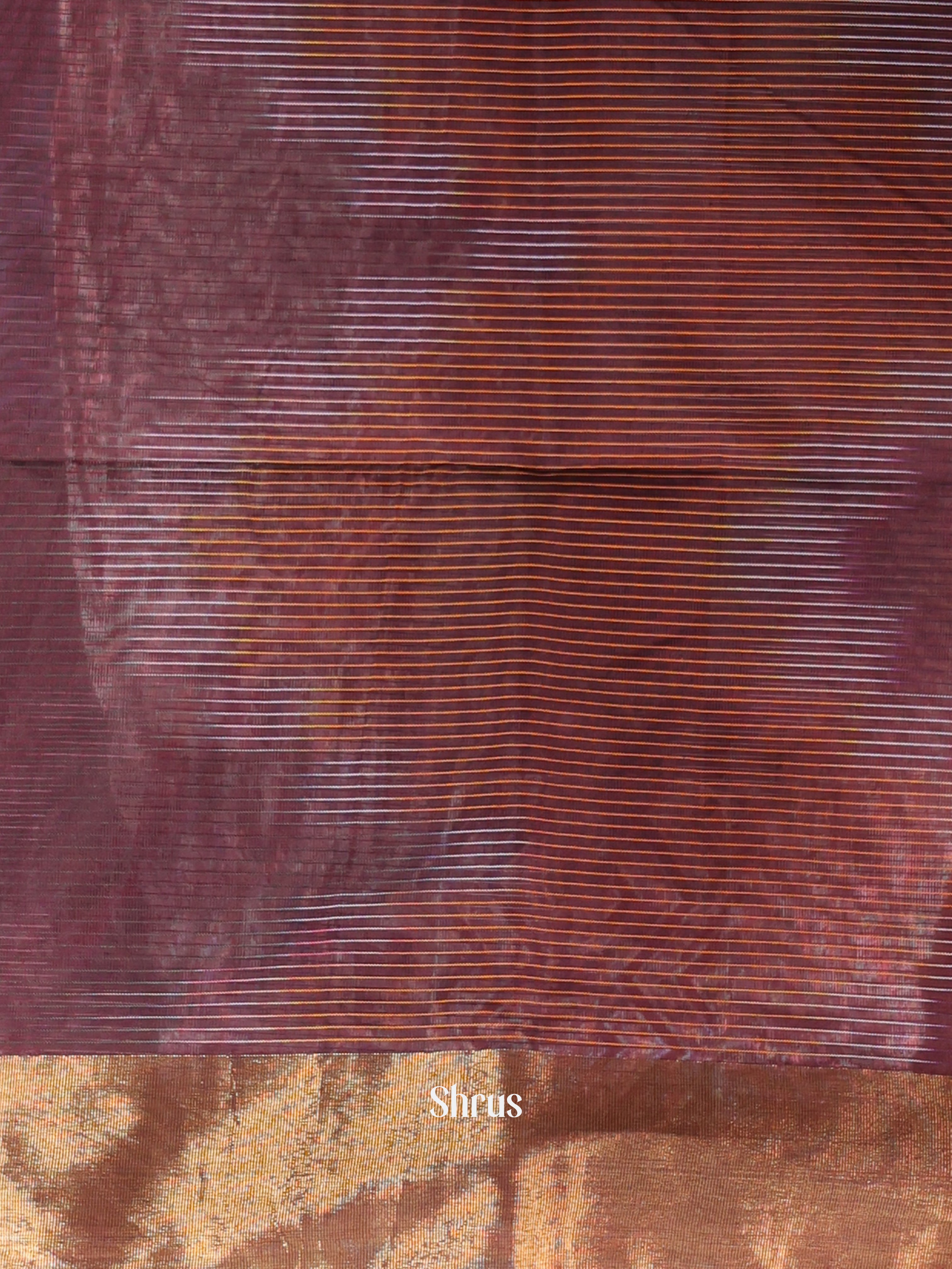 Brown - Ikkat Kora Saree - Shop on Shrus.com