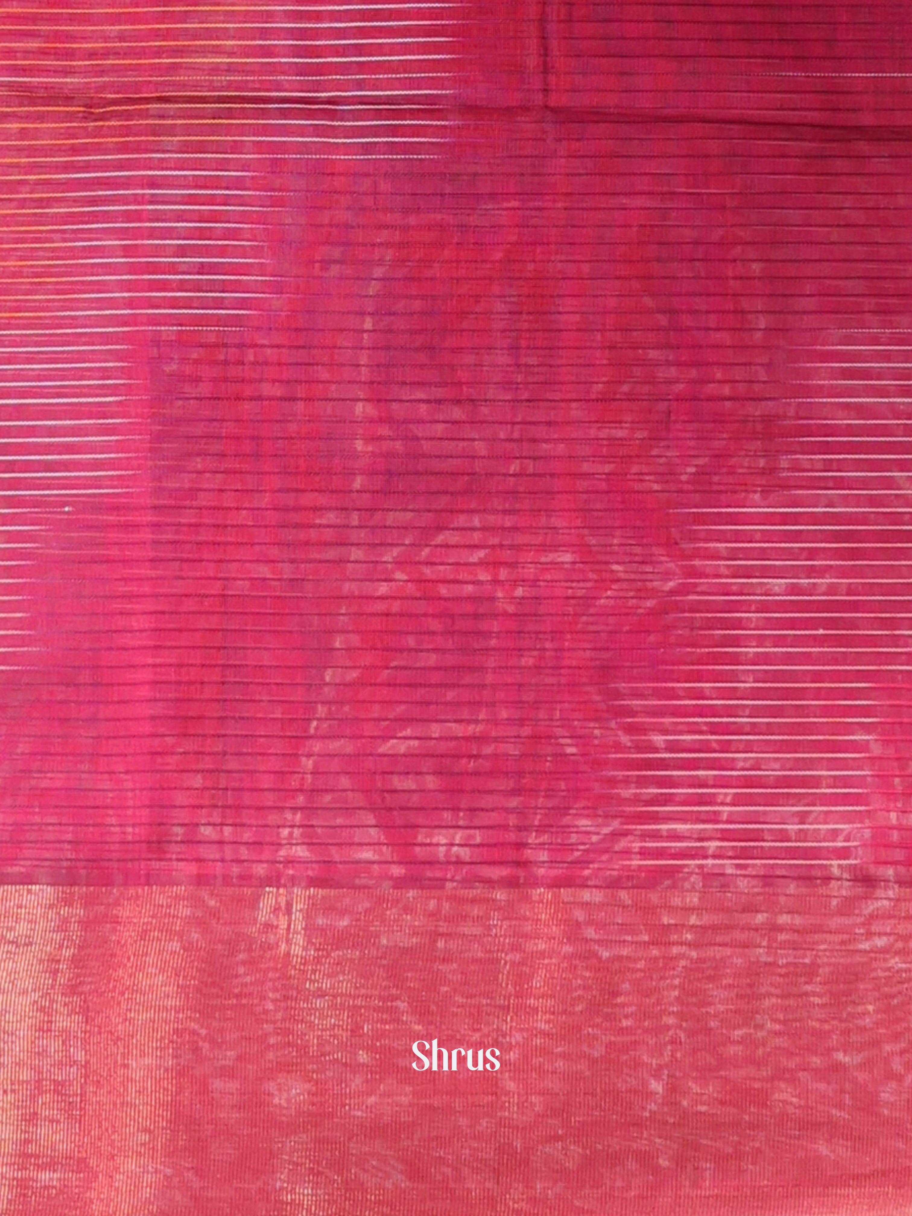 Maroon - Ikkat Kora Saree - Shop on Shrus.com