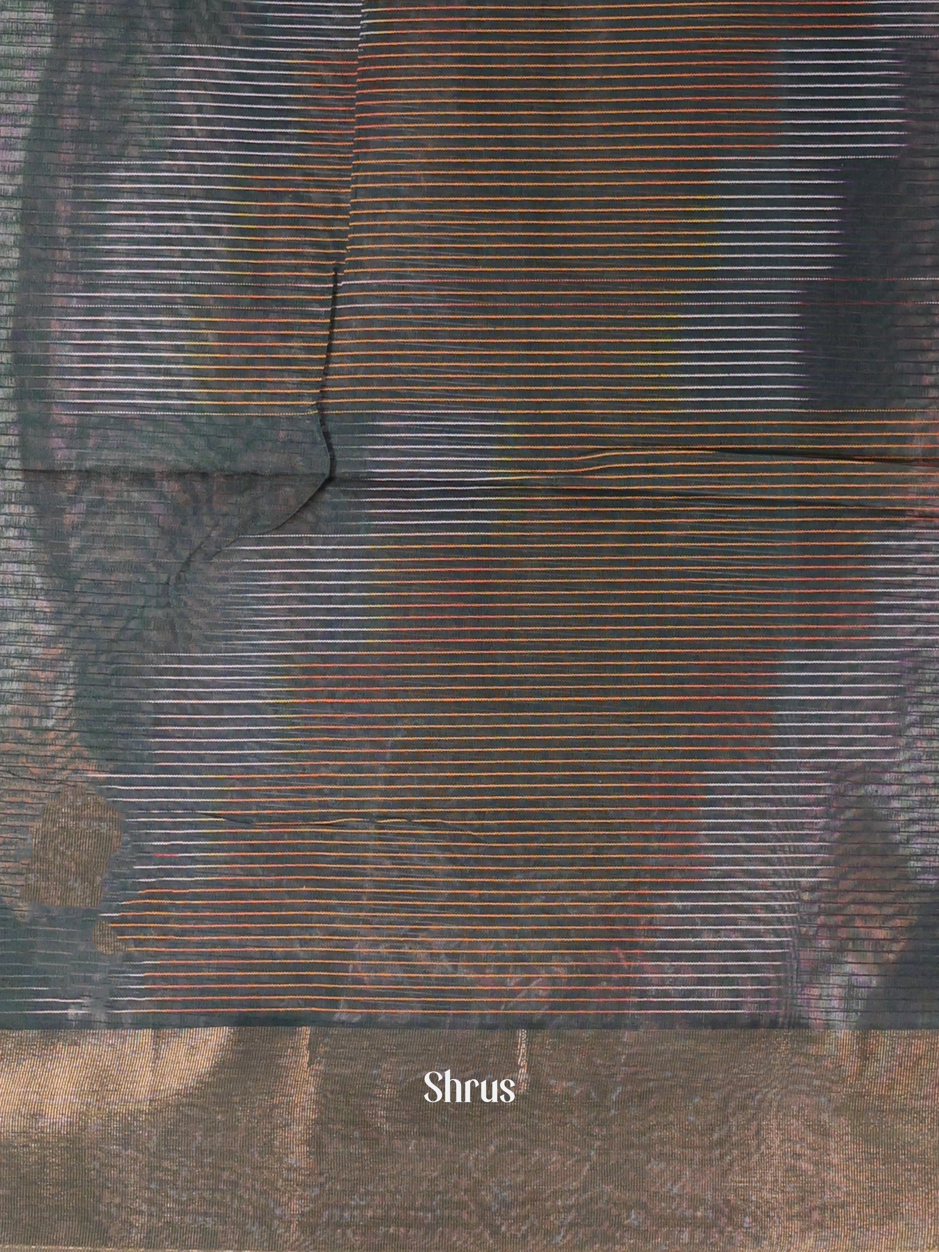 Peacock Green & Brown - Ikkat Kora Saree - Shop on Shrus.com