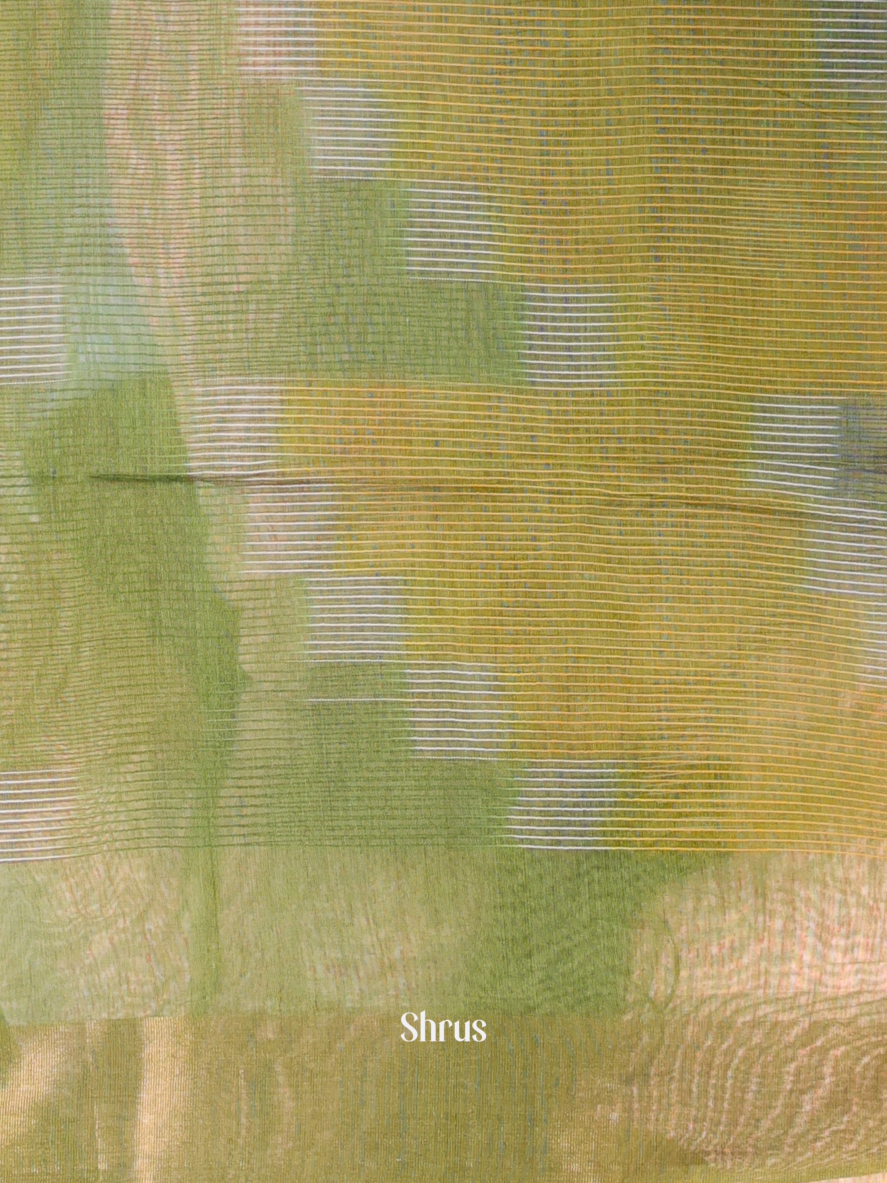 Green - Ikkat Kora Saree - Shop on Shrus.com