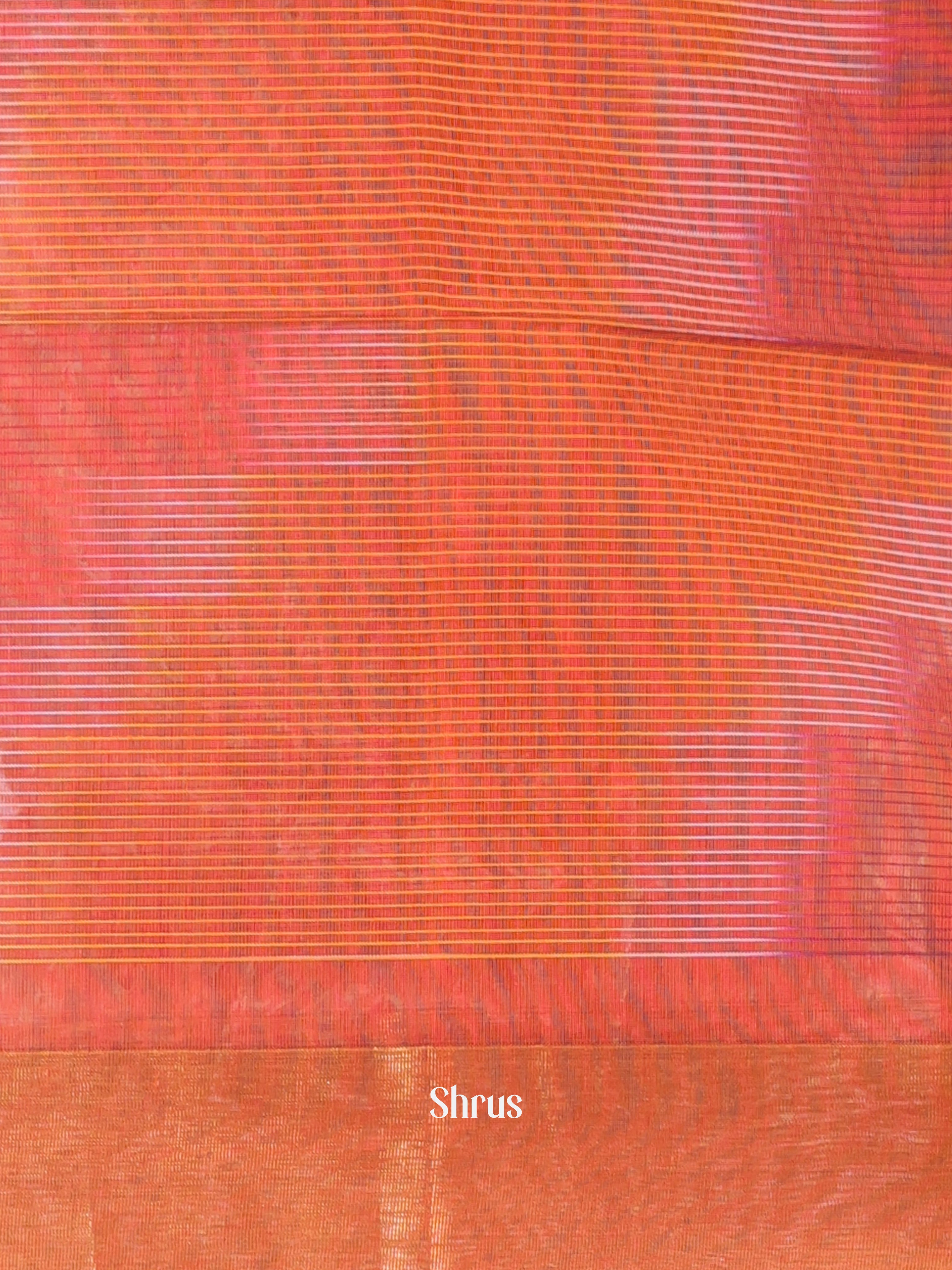 Brick & Brown - Ikkat Kora Saree - Shop on Shrus.com