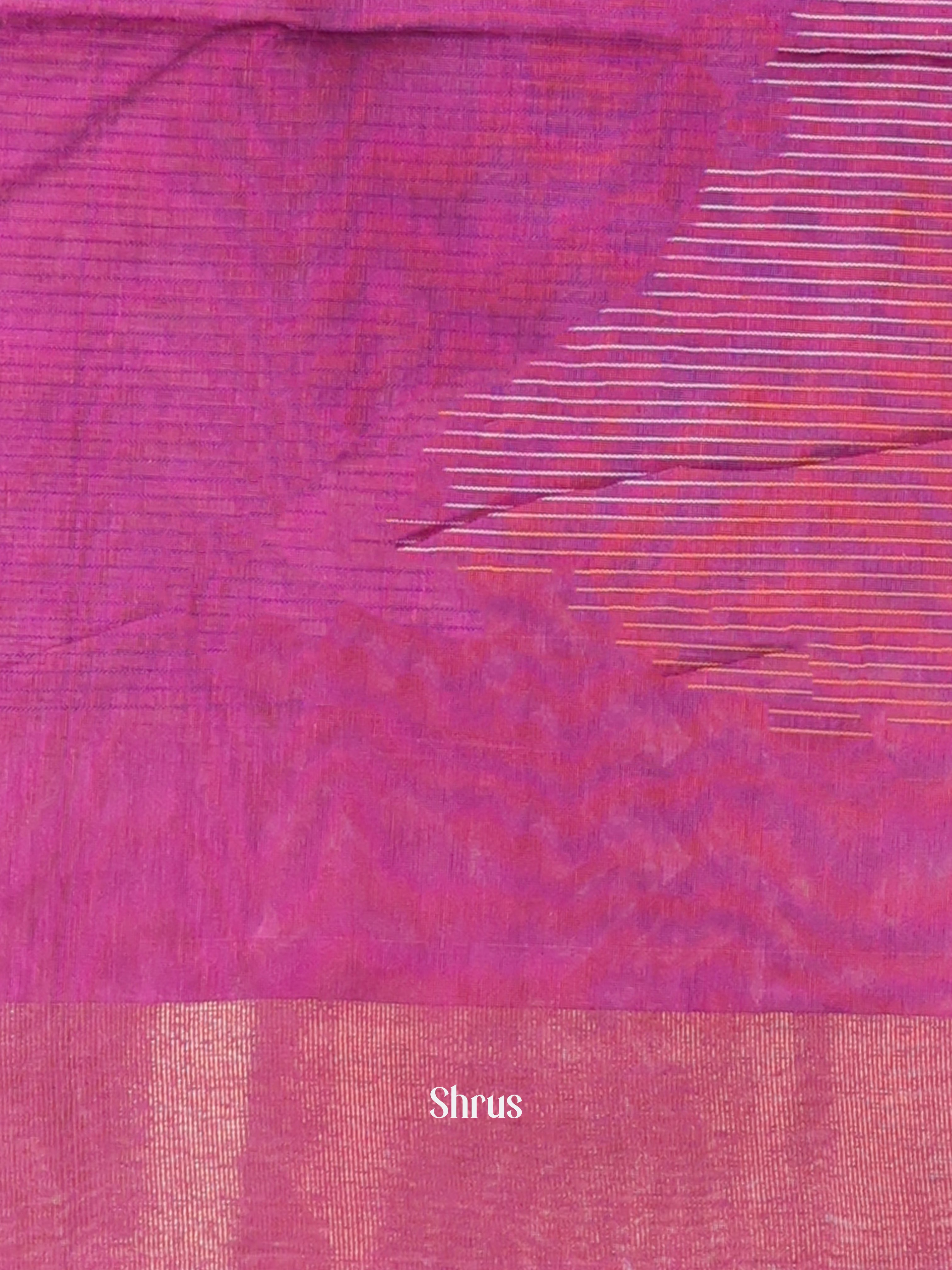 Purple - Ikkat Kora Saree - Shop on Shrus.com