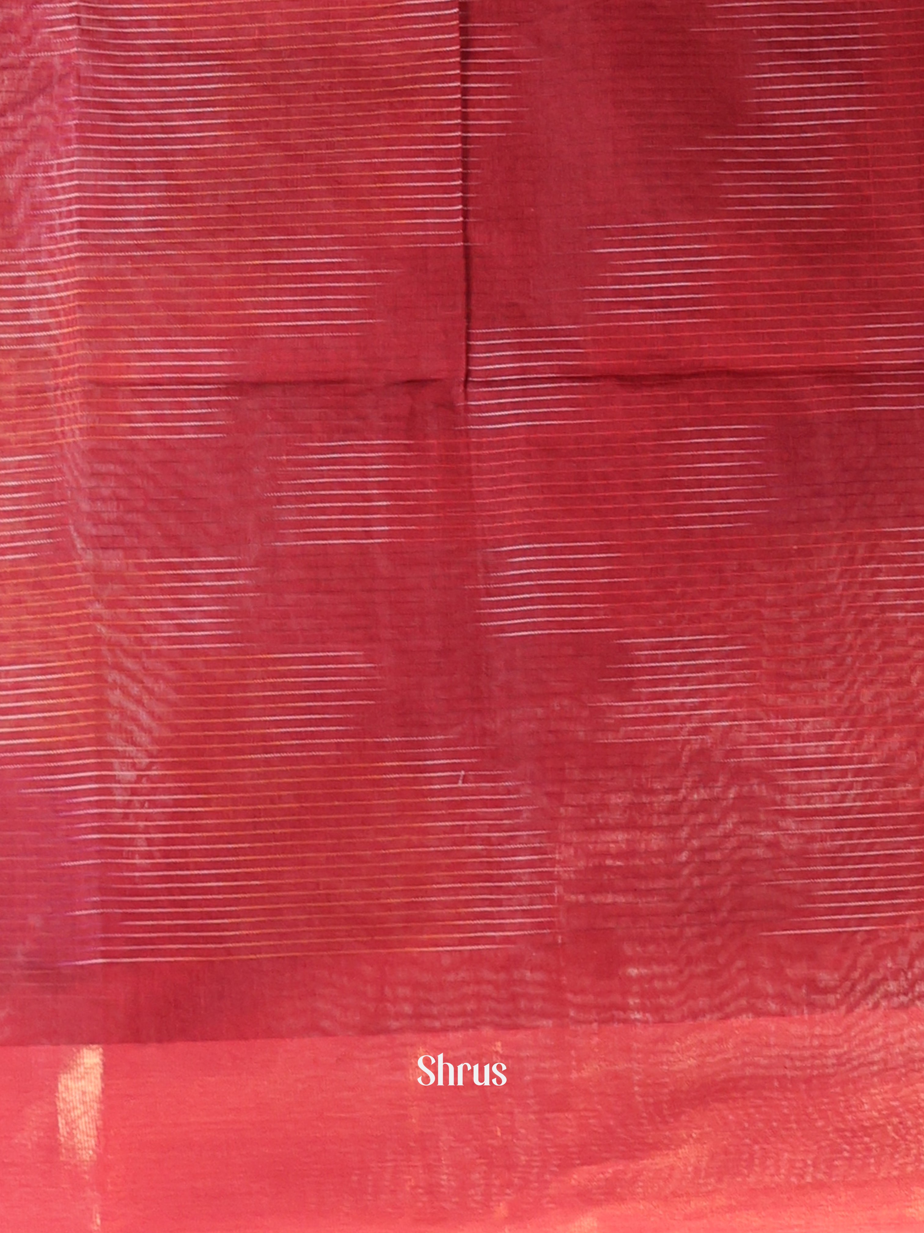 Maroon - Ikkat Kora Saree - Shop on Shrus.com