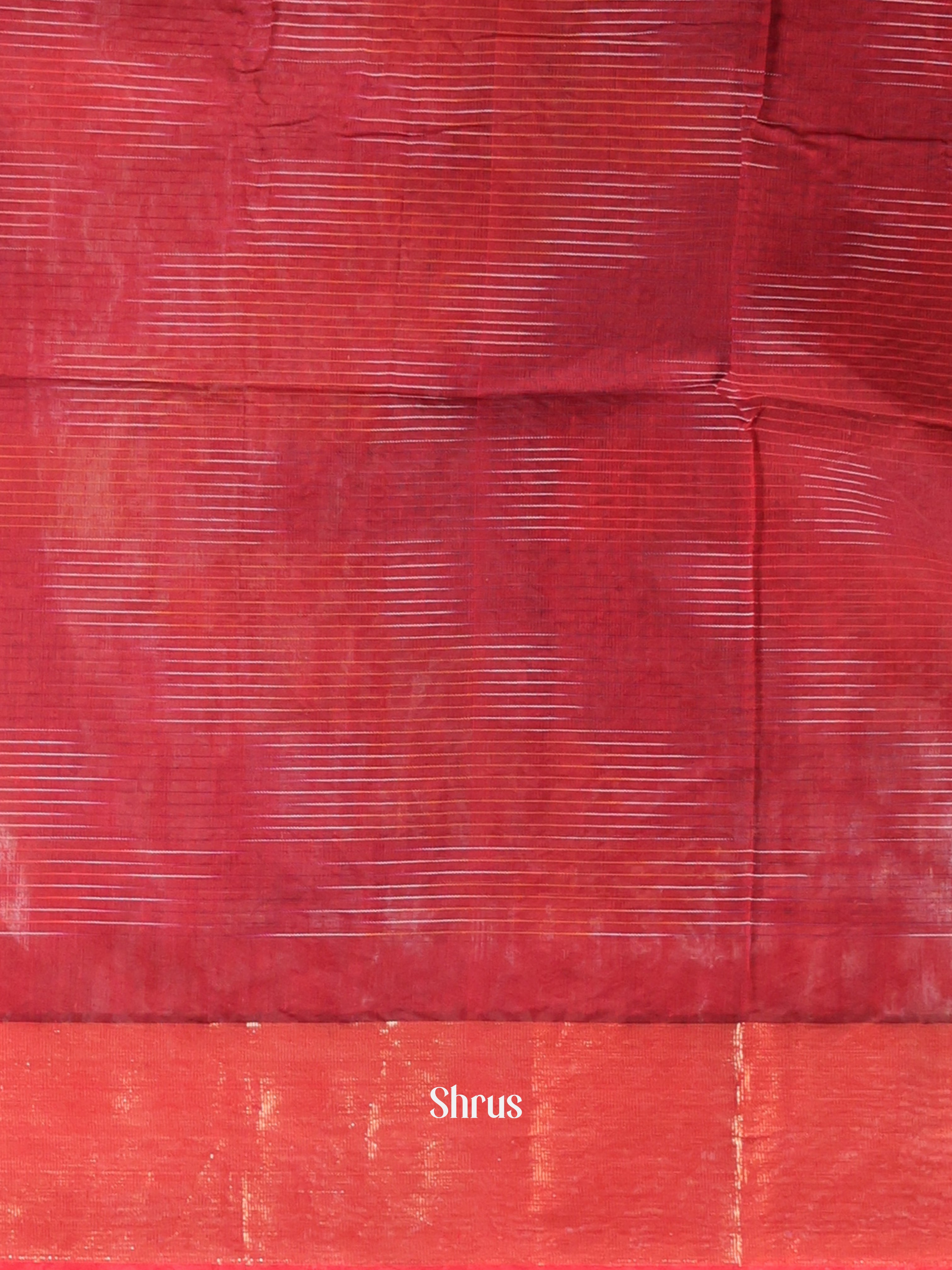 Maroon - Ikkat Kora Saree - Shop on Shrus.com