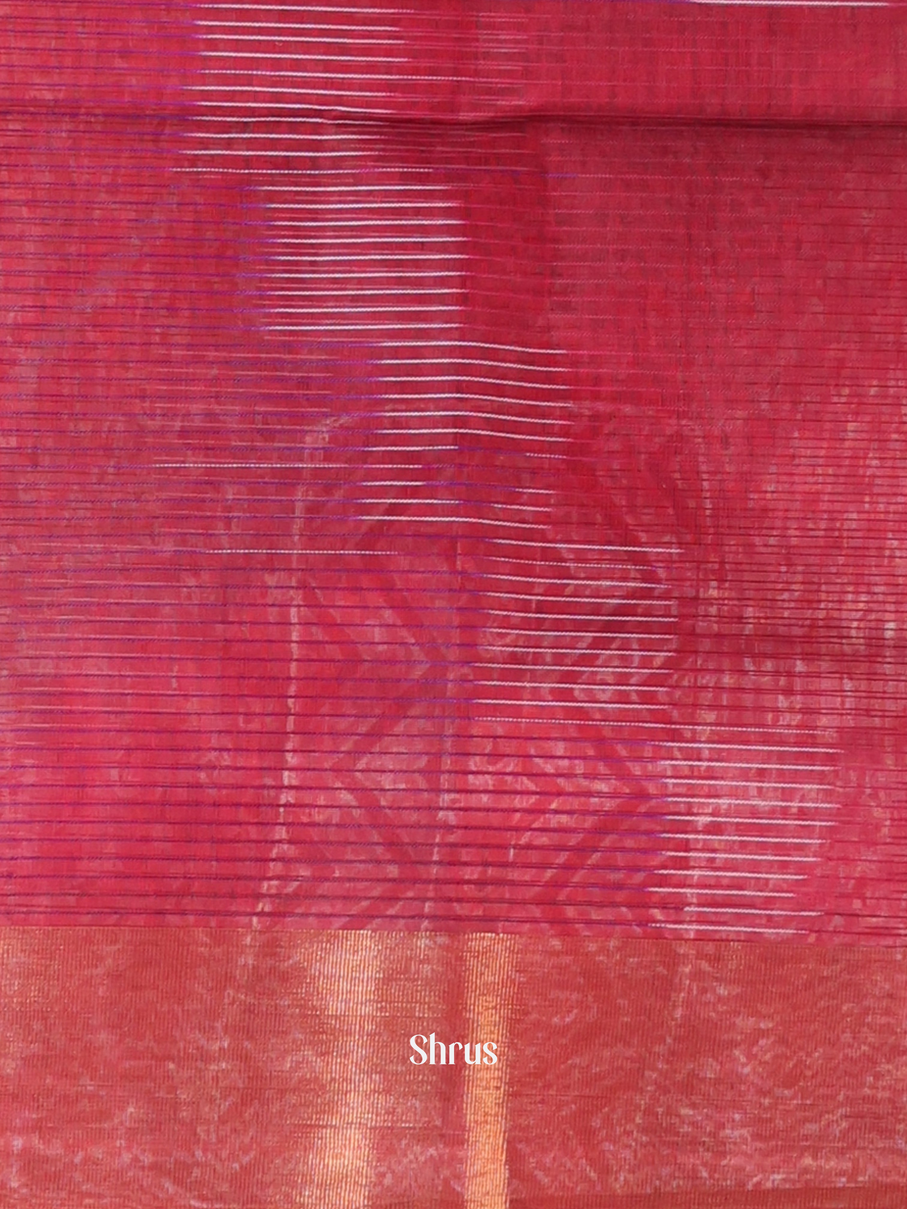 Maroon - Ikkat Kora Saree - Shop on Shrus.com