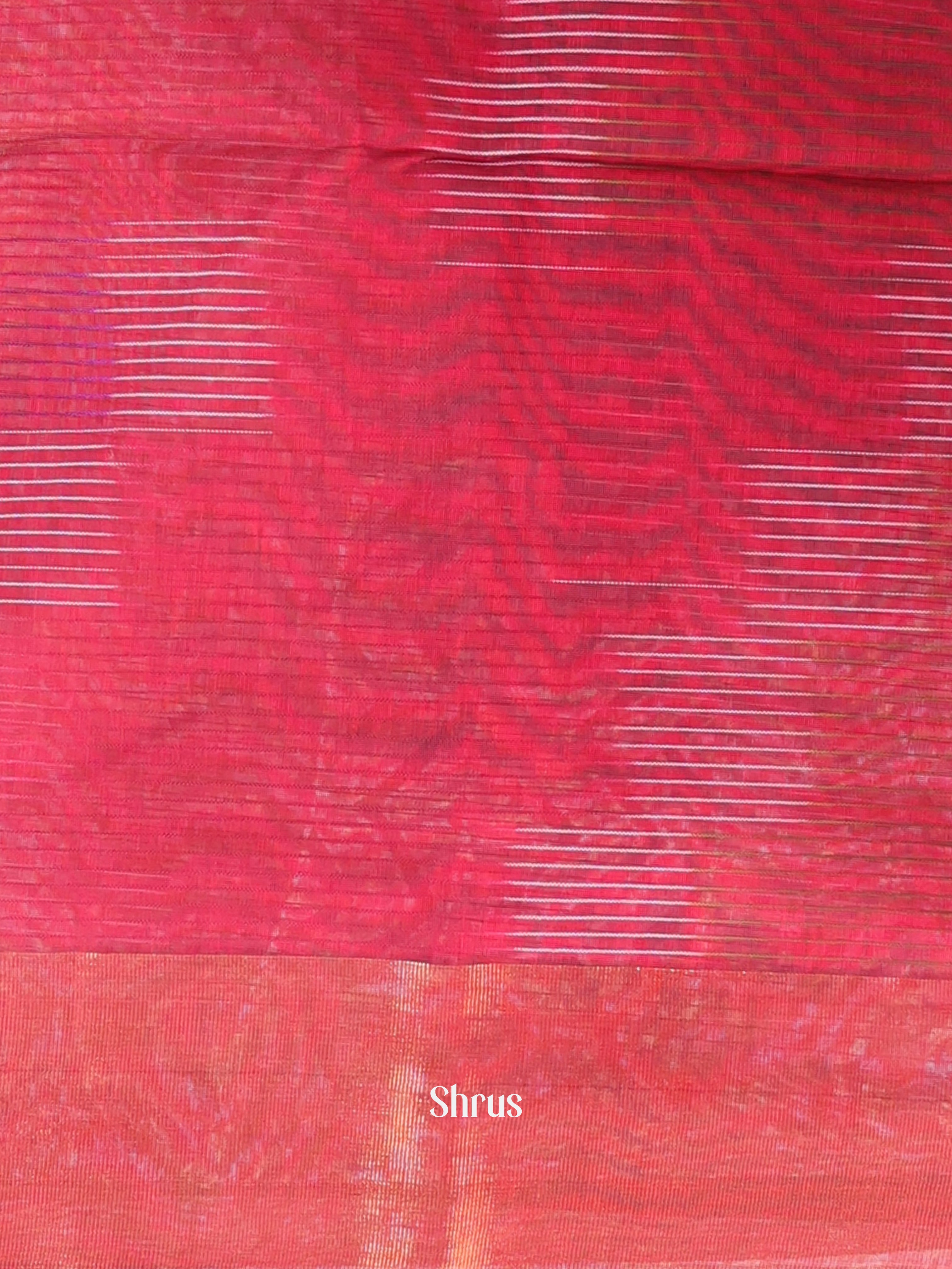 Maroon - Ikkat Kora Saree - Shop on Shrus.com