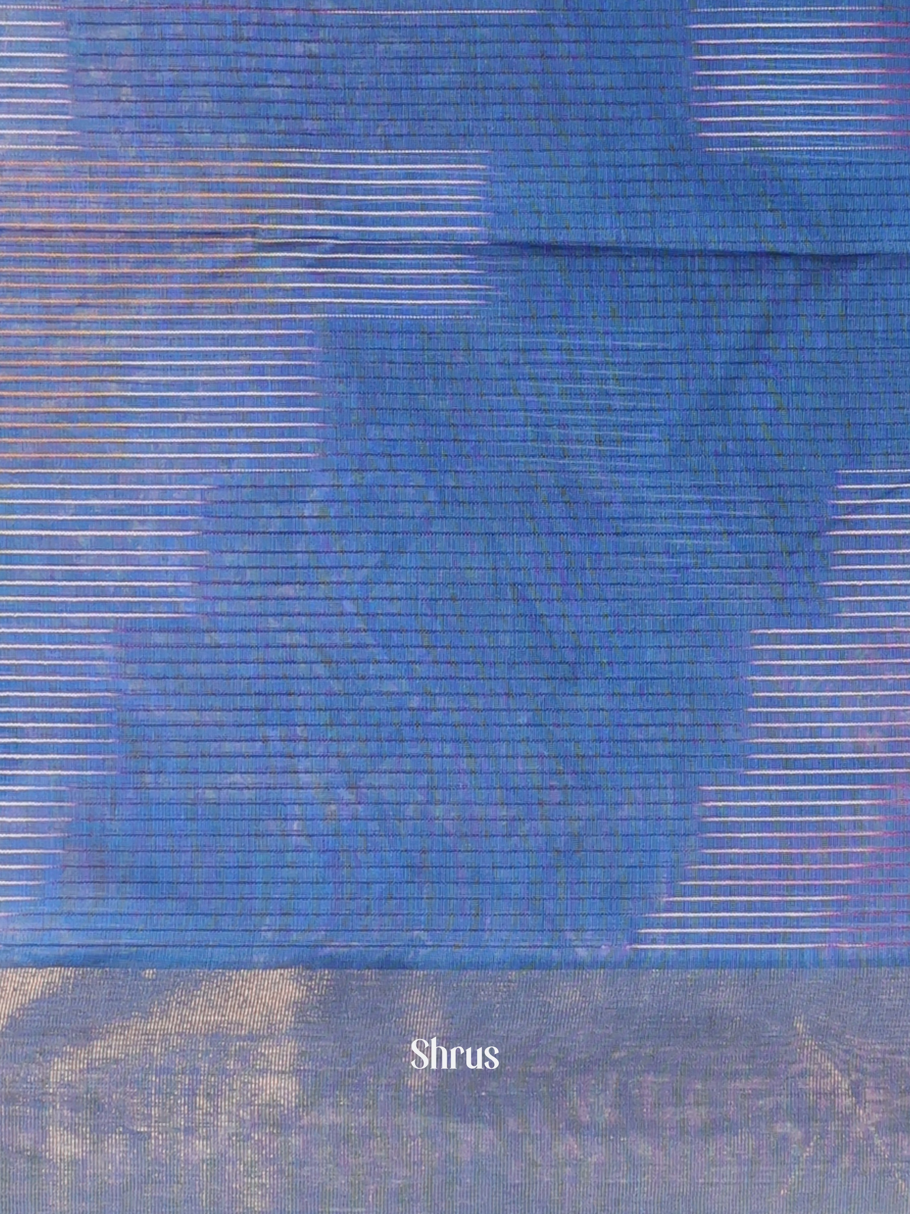 Blue & Maroon - Ikkat Kora Saree - Shop on Shrus.com