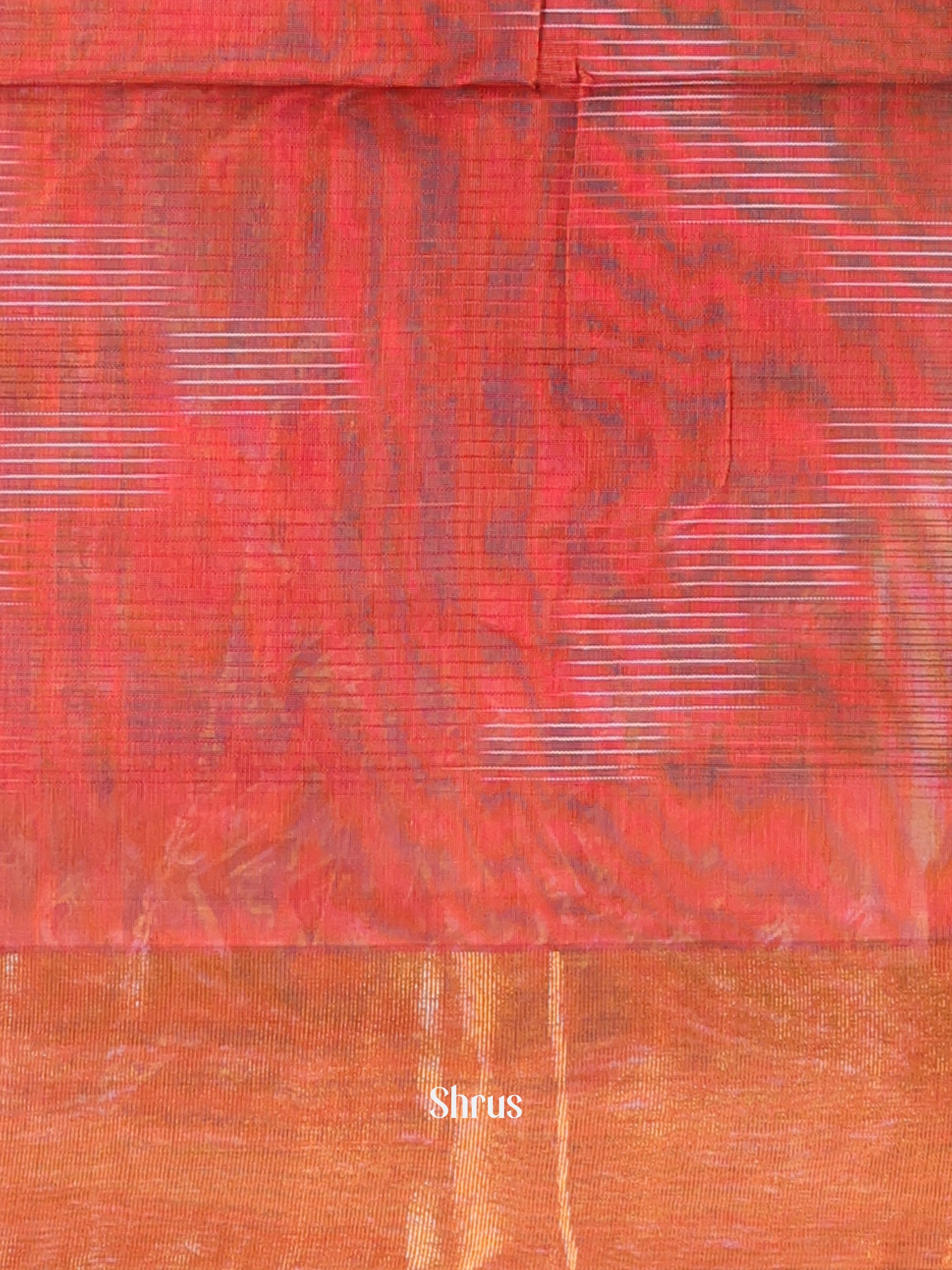 Brown- Ikkat Kora Saree - Shop on Shrus.com