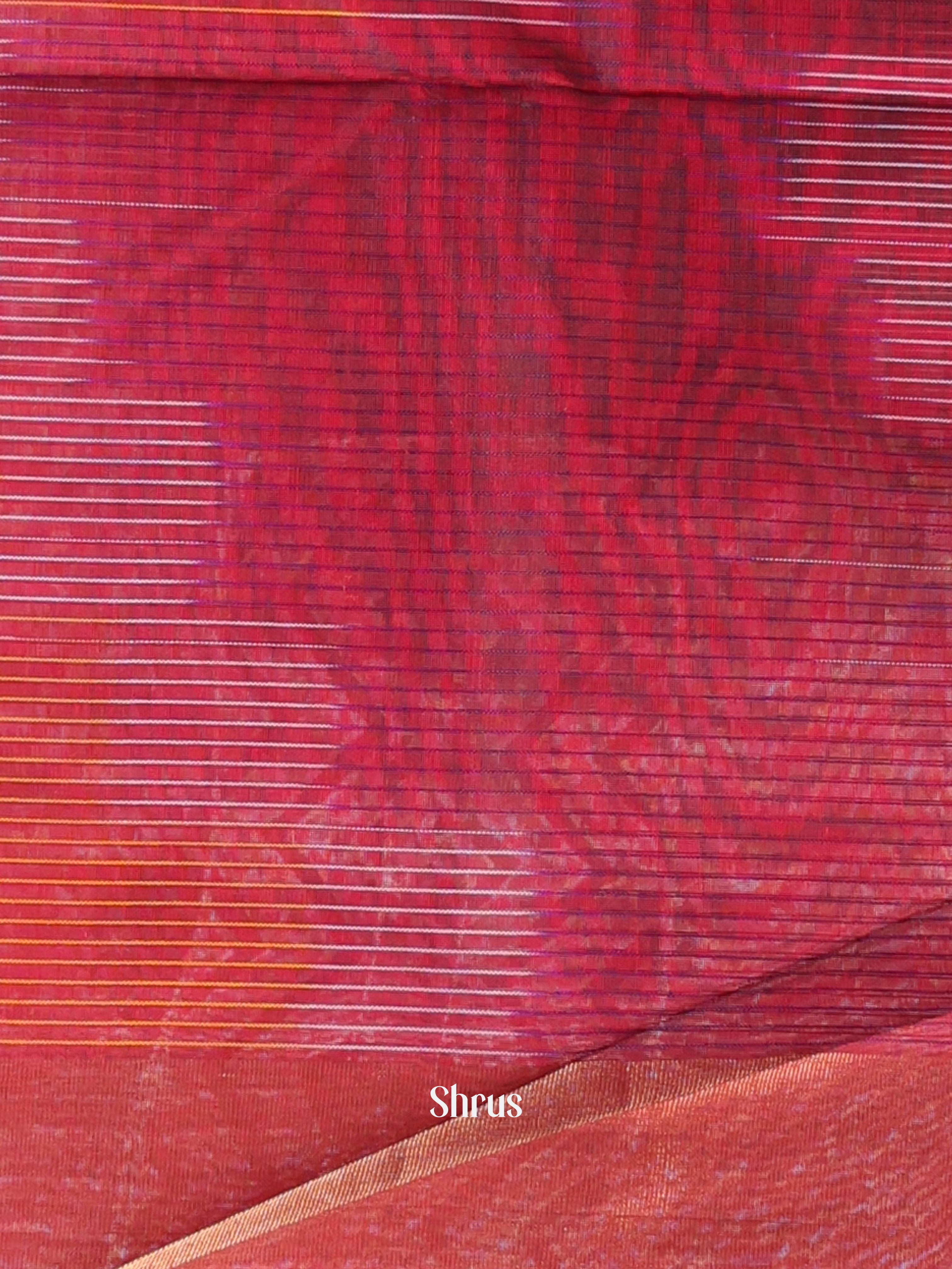 Maroon - Ikkat Kora Saree - Shop on Shrus.com