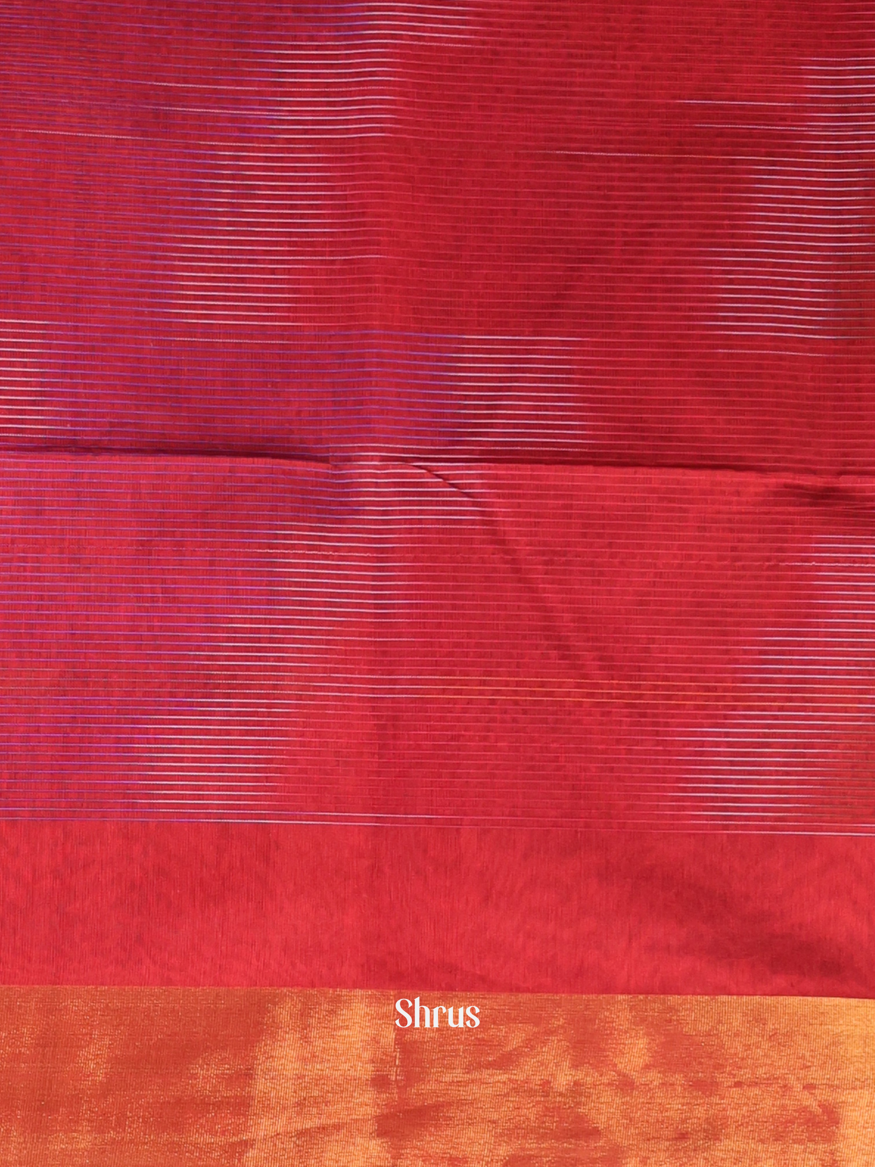 Red - Ikkat Kora Saree - Shop on Shrus.com