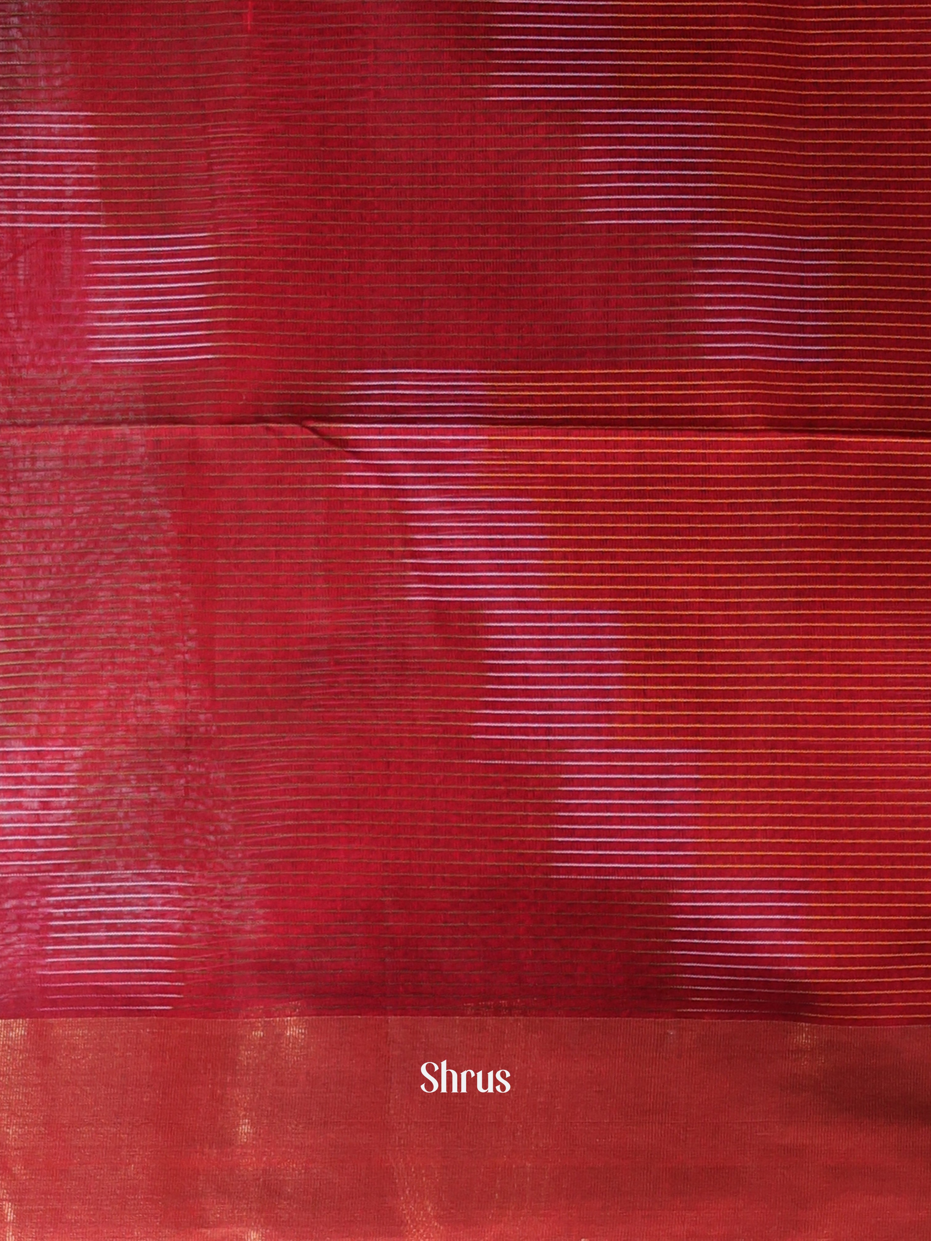 Red & Brown - Ikkat Kora Saree - Shop on Shrus.com