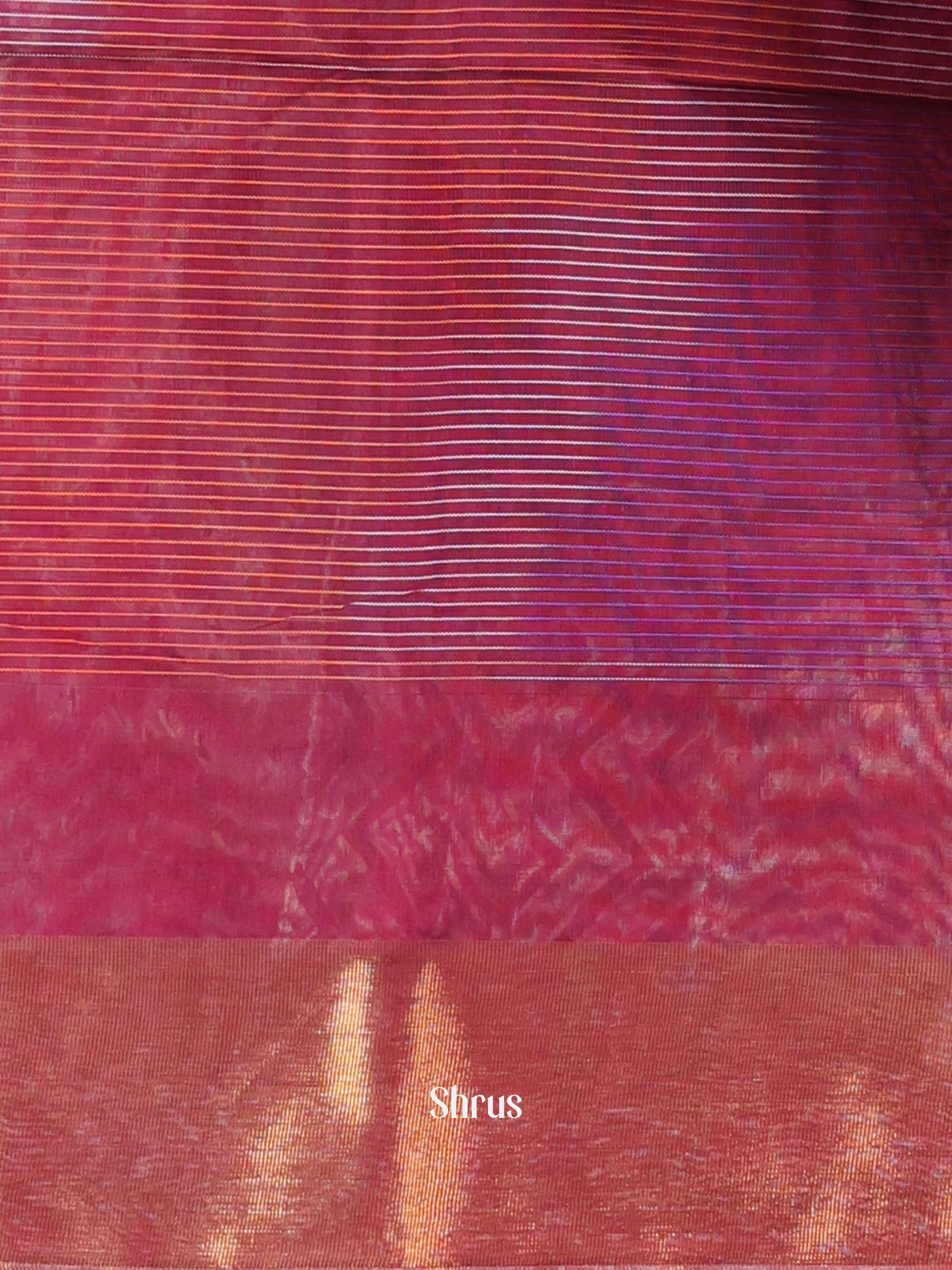 Maroon - Ikkat Kora Saree - Shop on Shrus.com