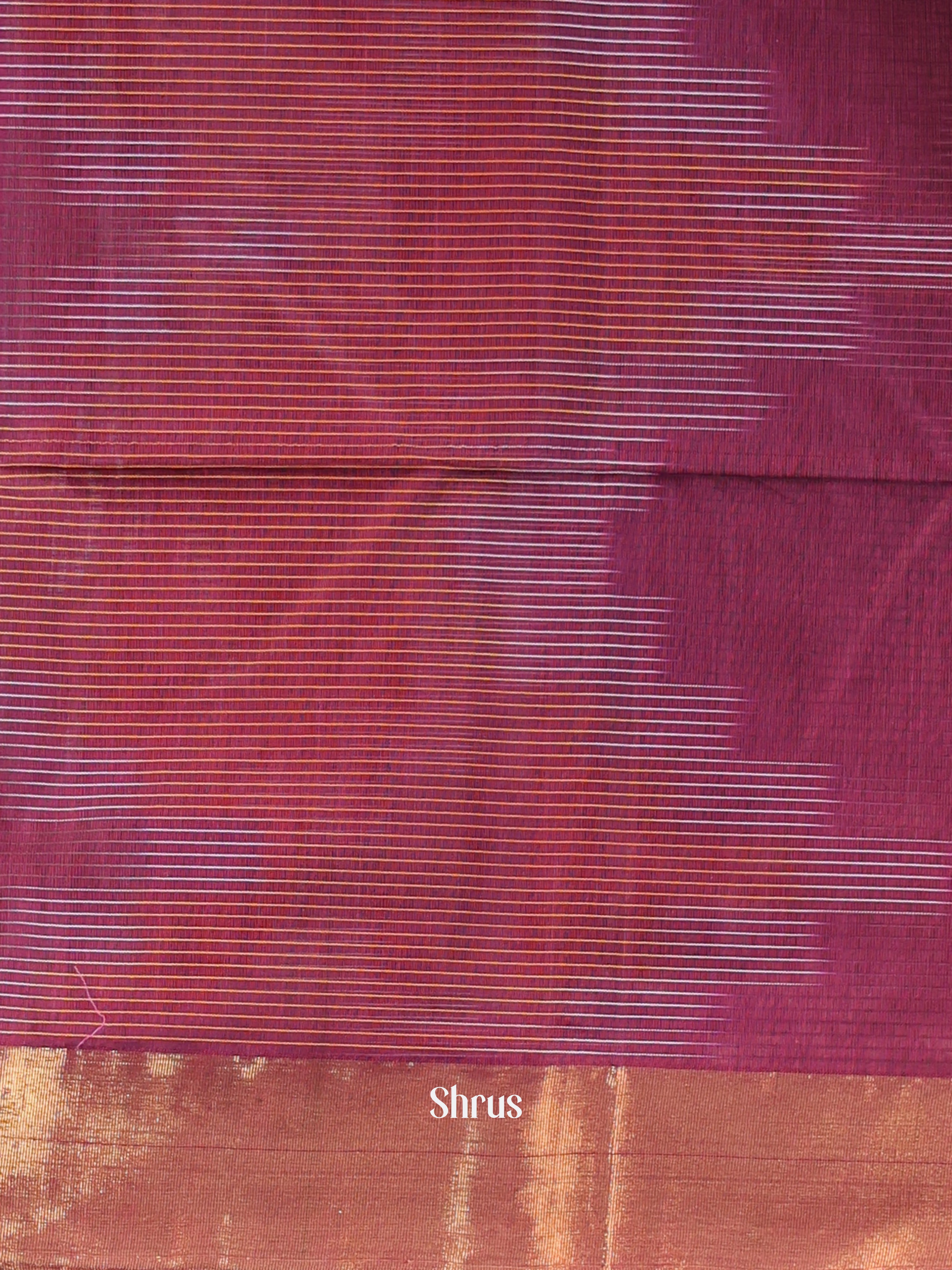 Maroon - Ikkat Kora Saree - Shop on Shrus.com