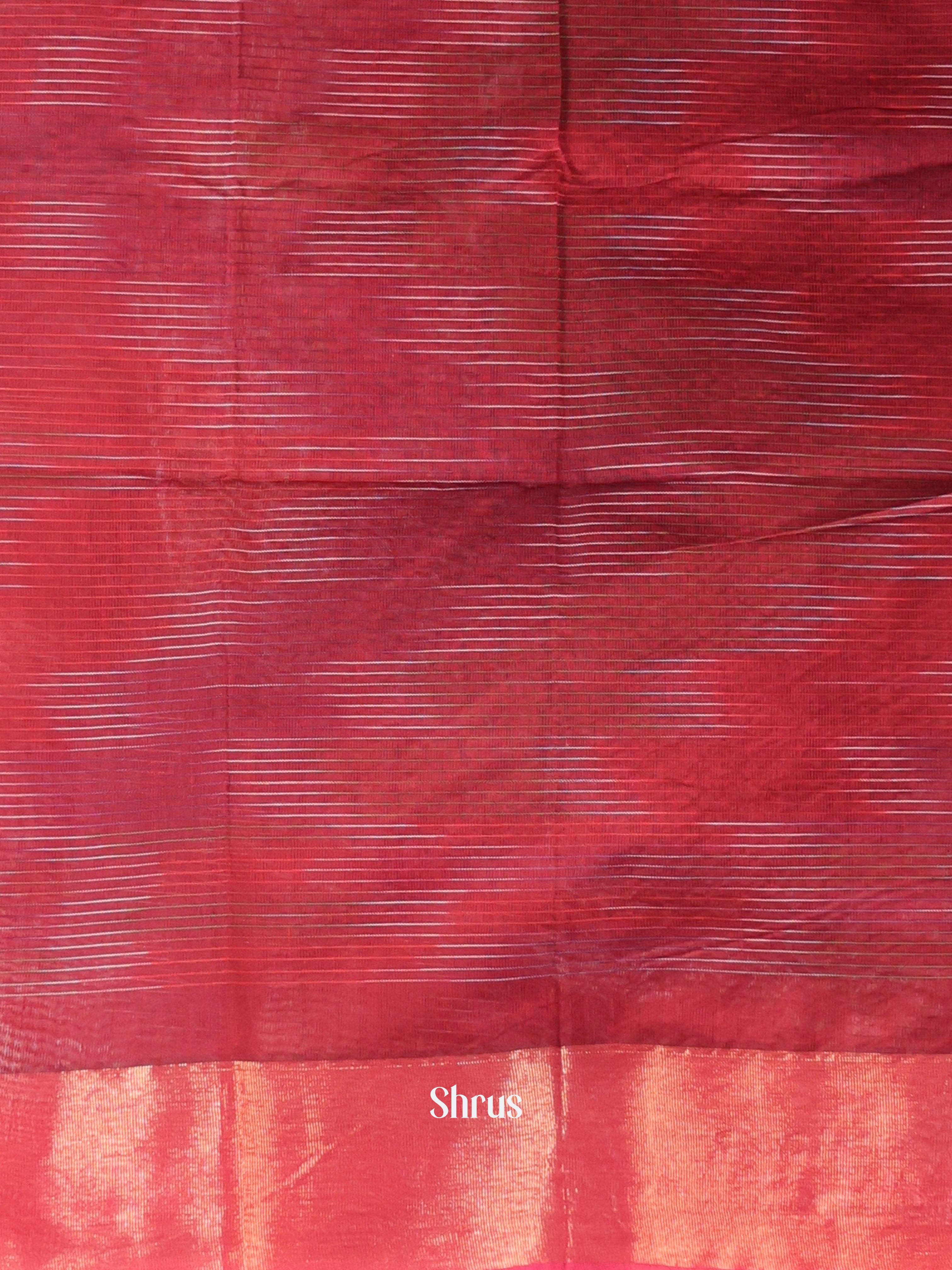 Maroon - Ikkat Kora Saree - Shop on Shrus.com